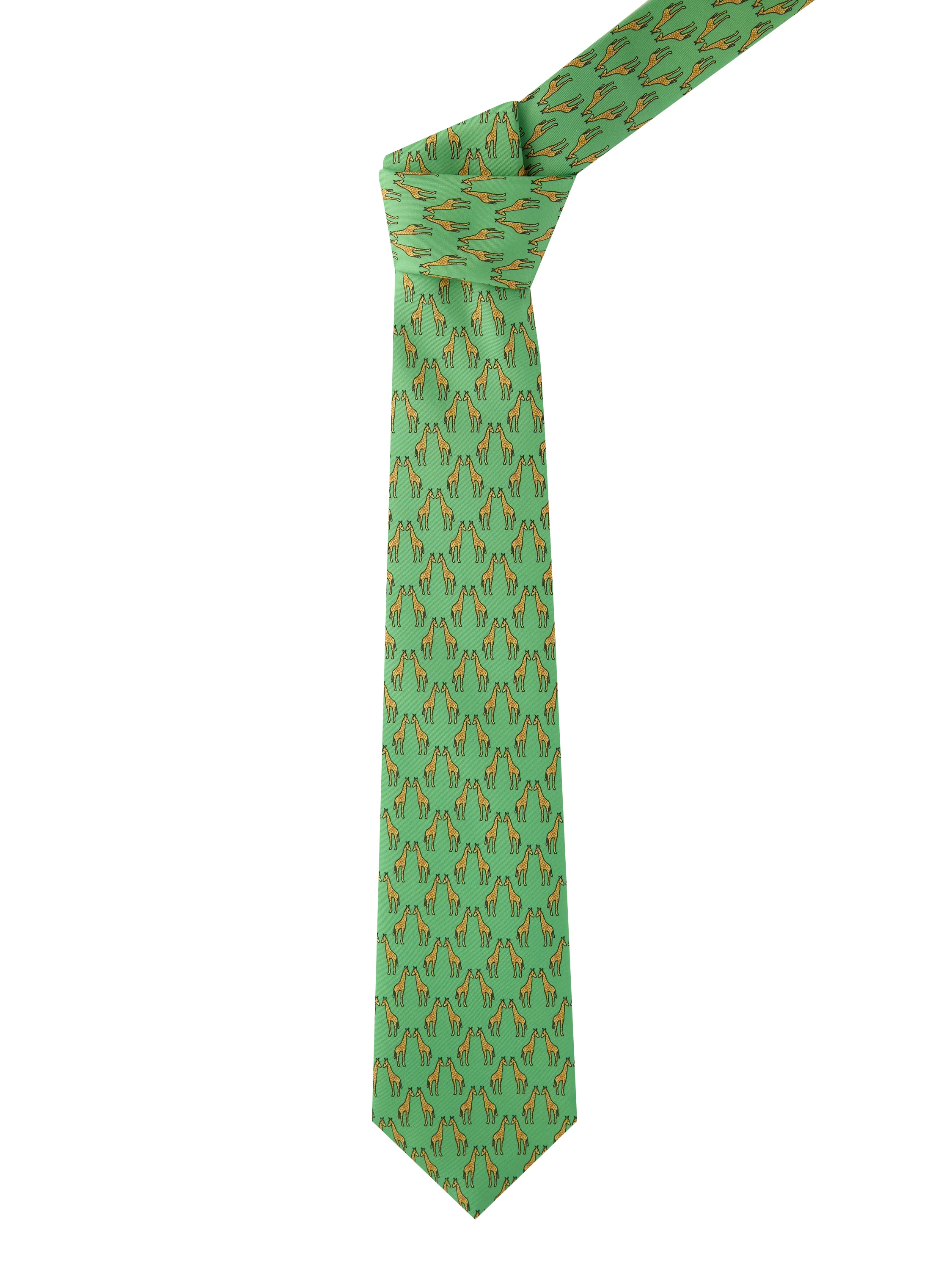 Giraffe Silk Tie - Green