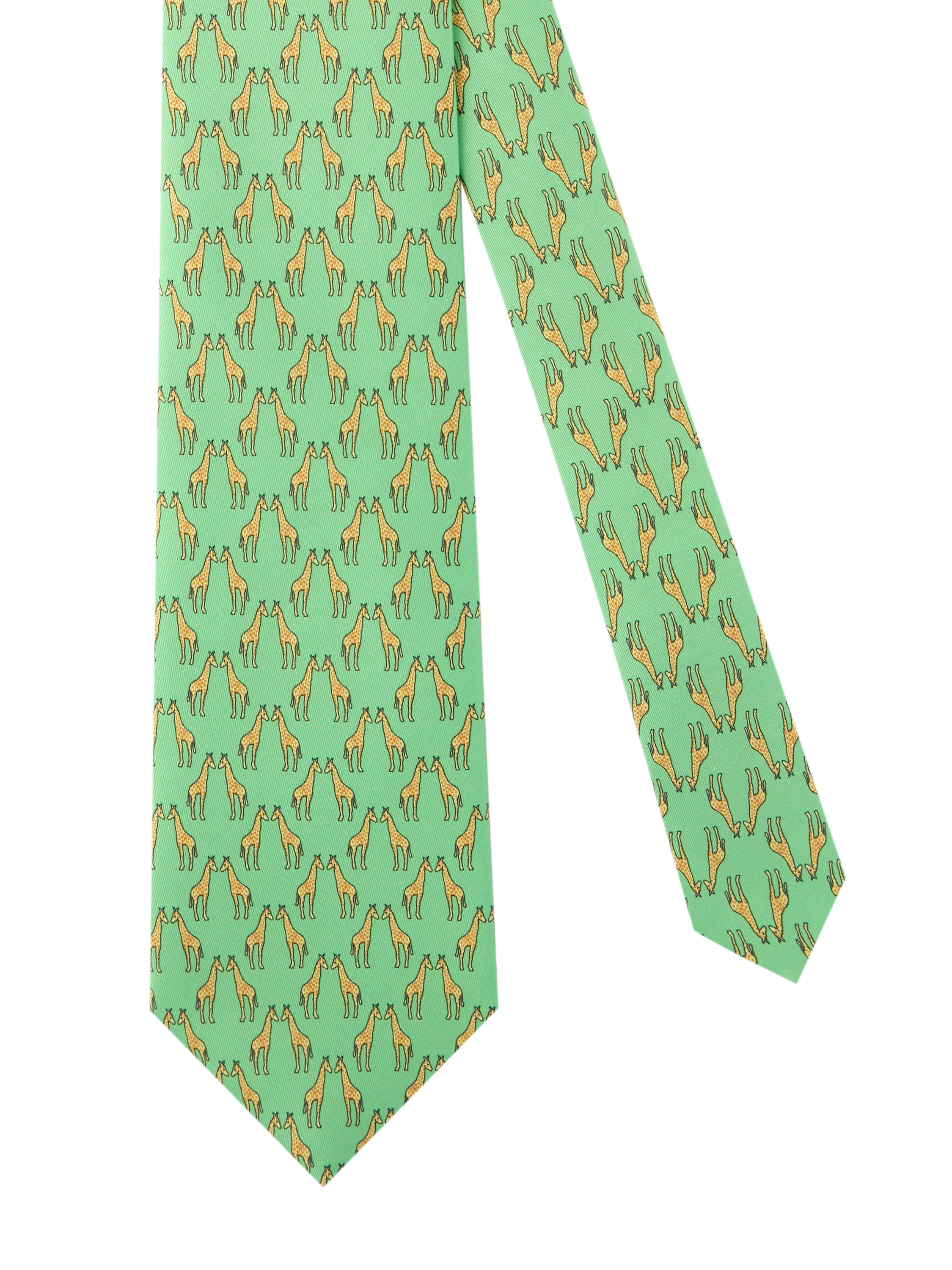 Giraffe Silk Tie - Green - Image 2