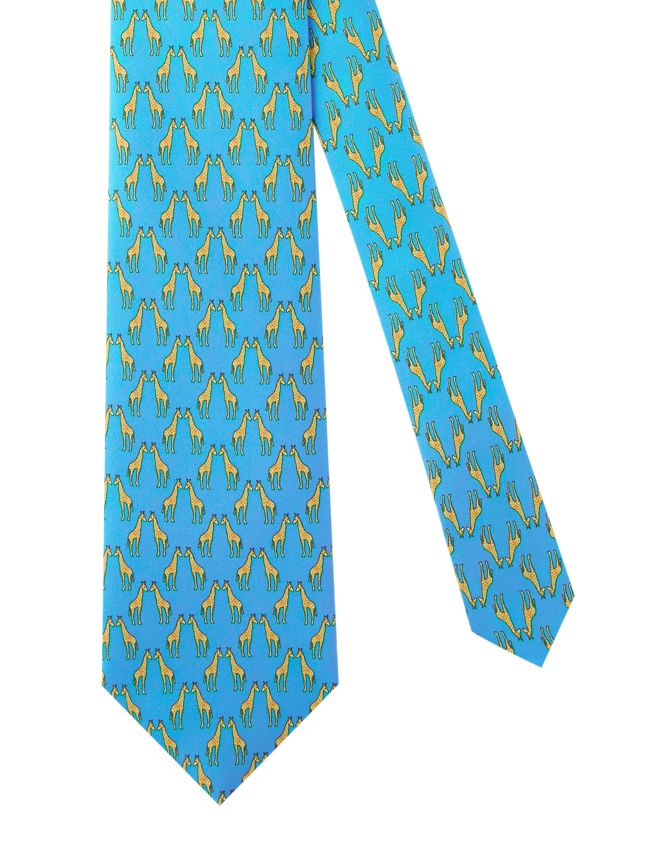 Giraffe Silk Tie - Pale Blue - Image 2