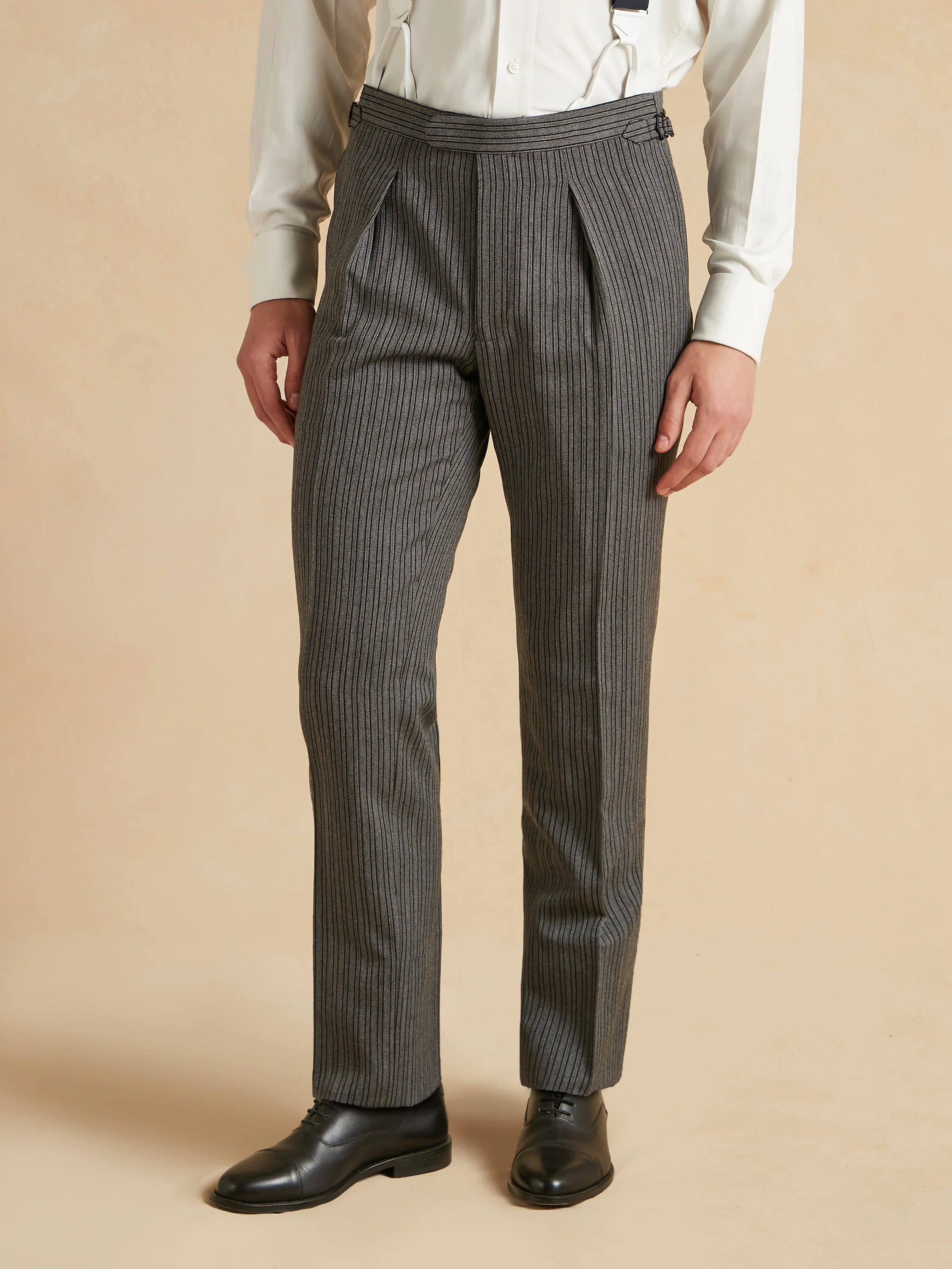 High-Rise Fishtail Morning Trousers - Vintage Stripe