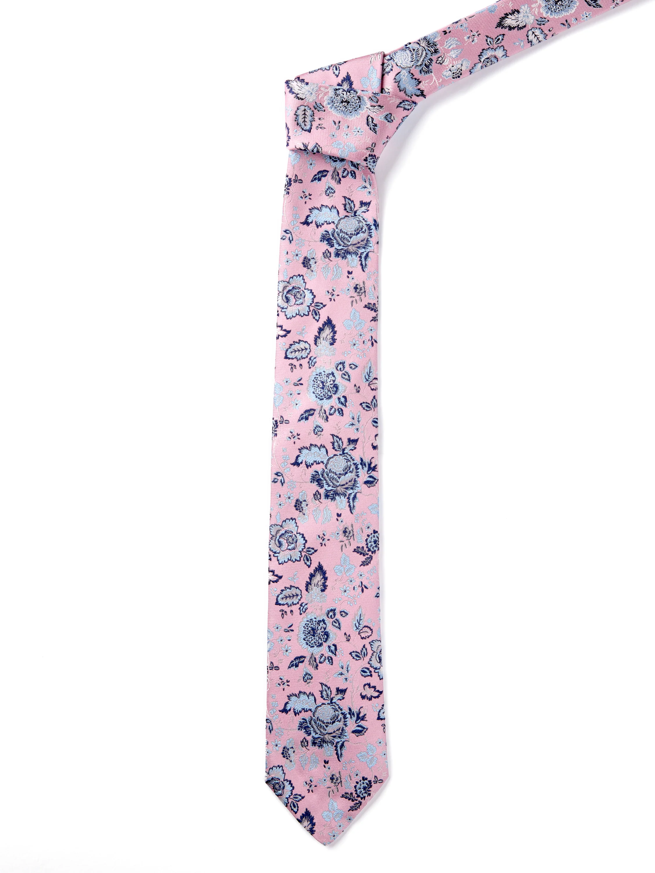 Italian Silk Floral Tie - Pink
