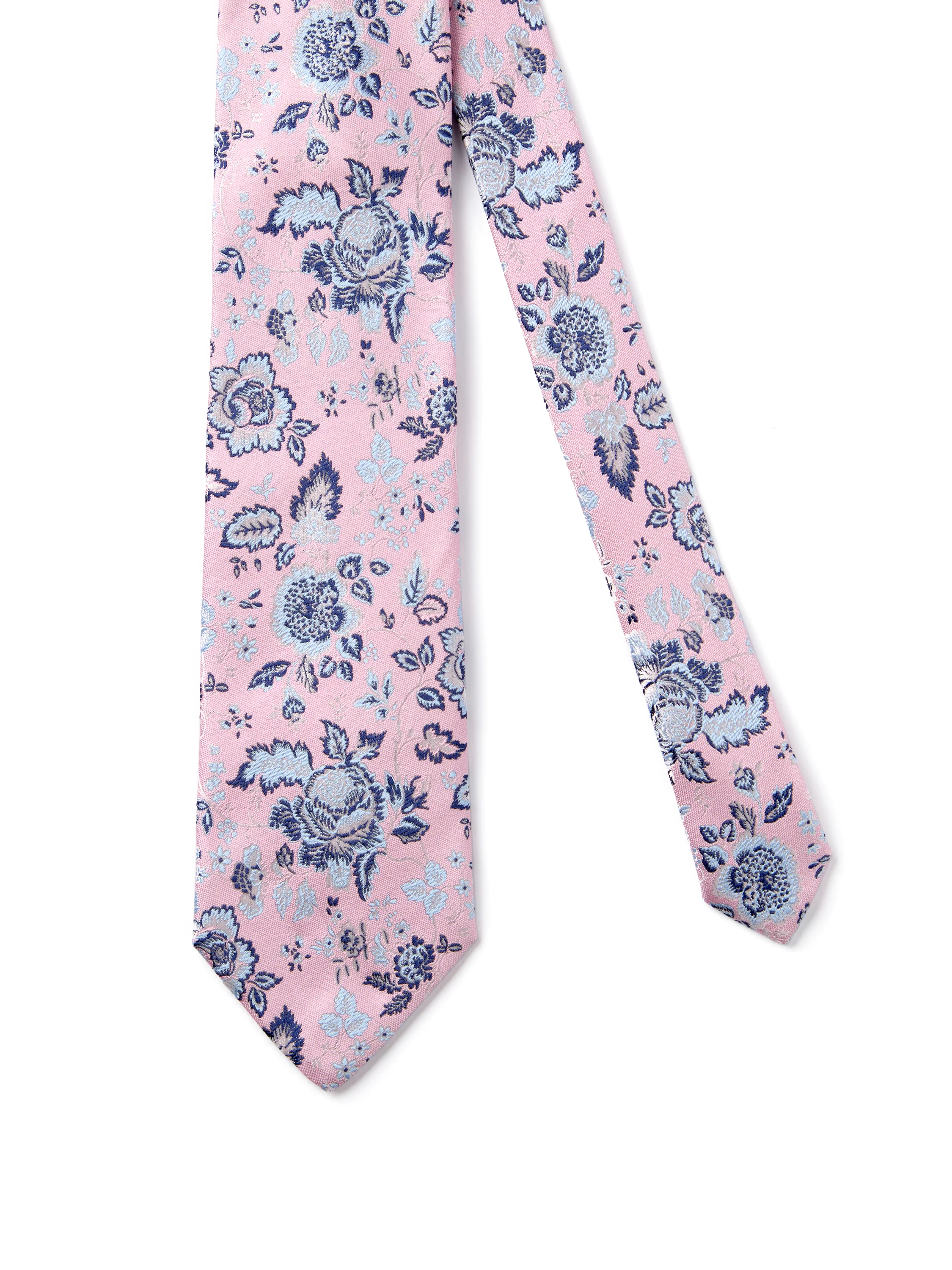 Italian Silk Floral Tie - Pink - Image 2
