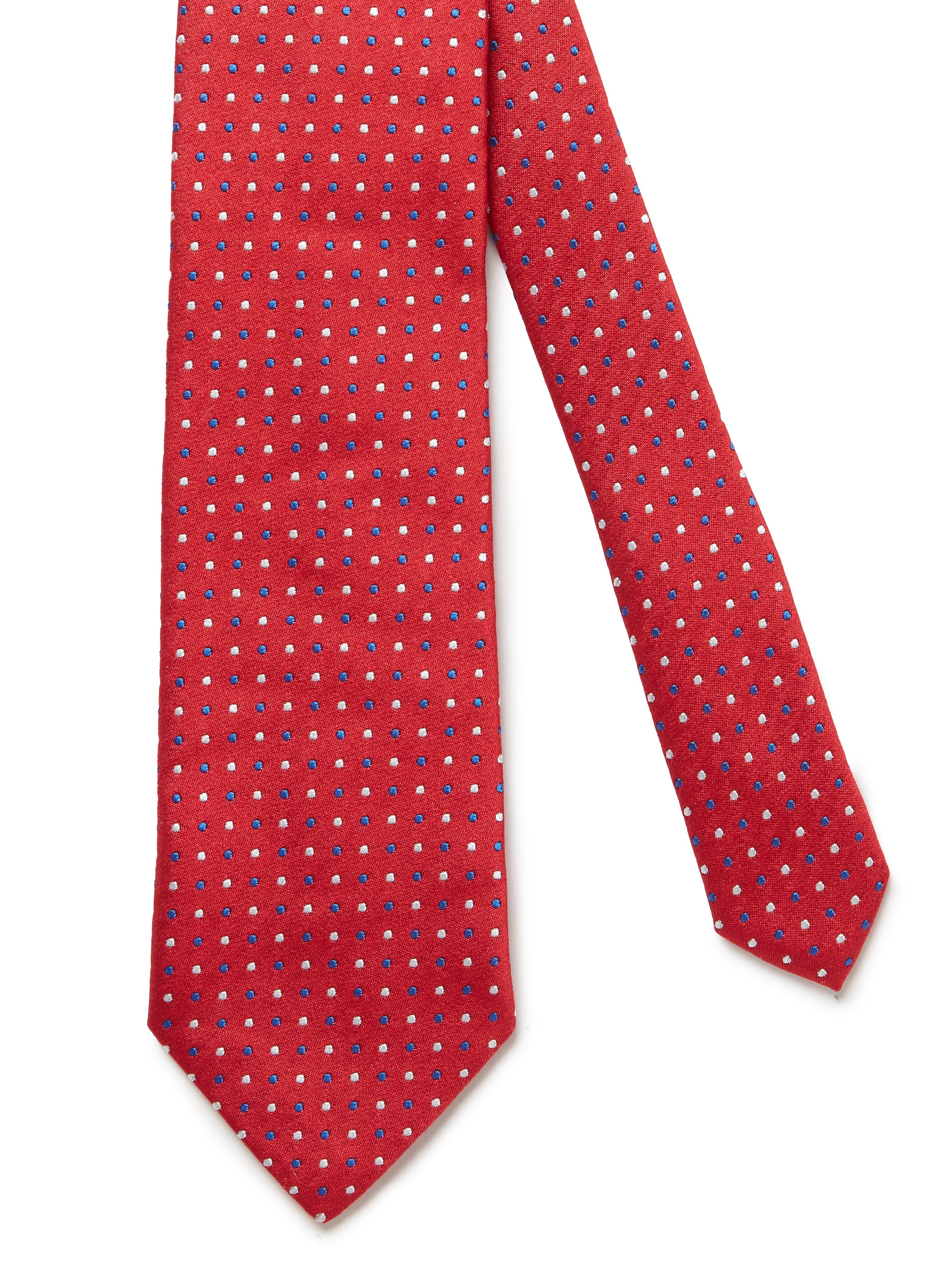 Italian Silk Multi Spot Tie - Red - Image 2