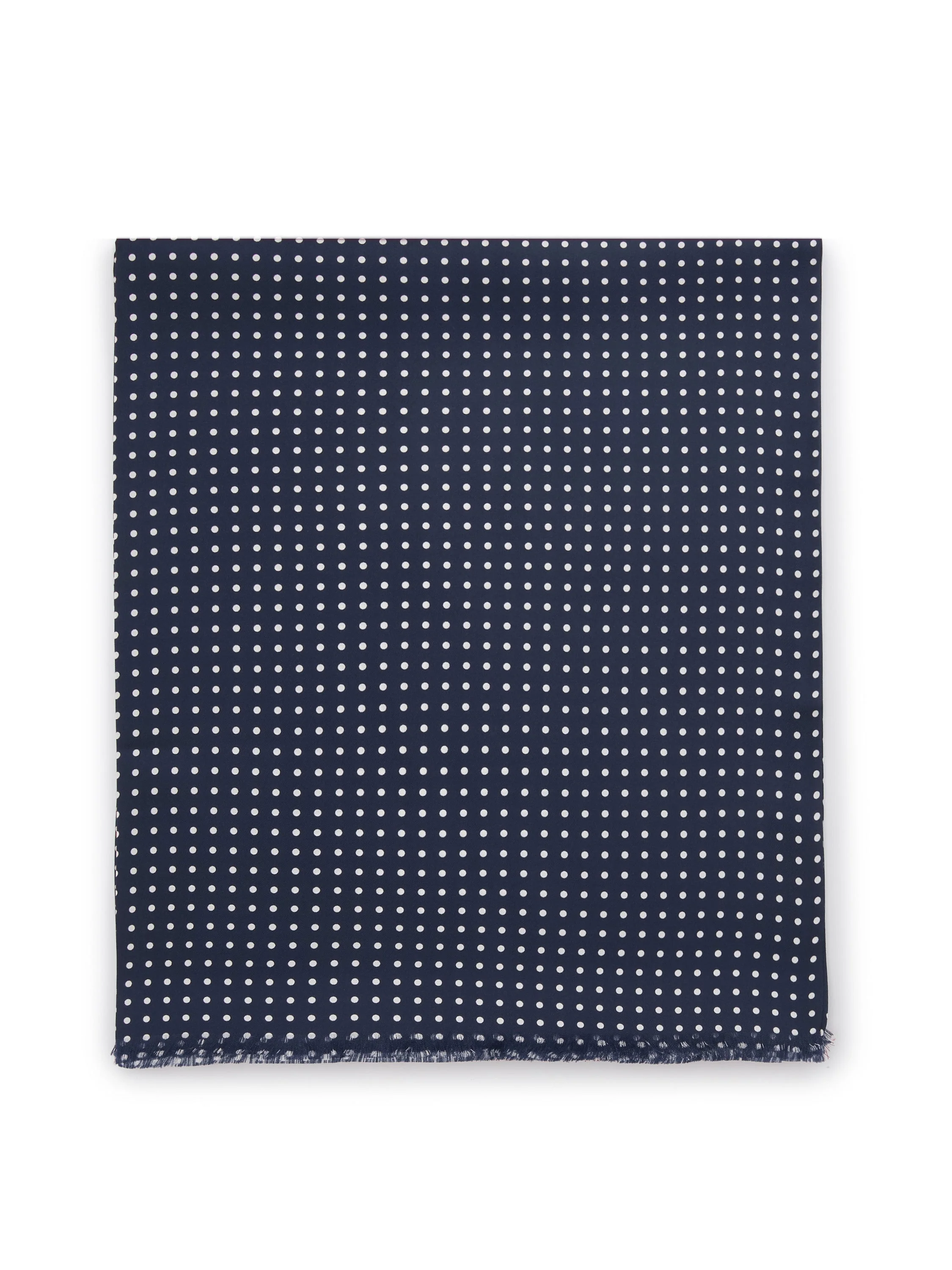 Italian Silk Tube Scarf, Polka Dot- Navy/White - Image 2