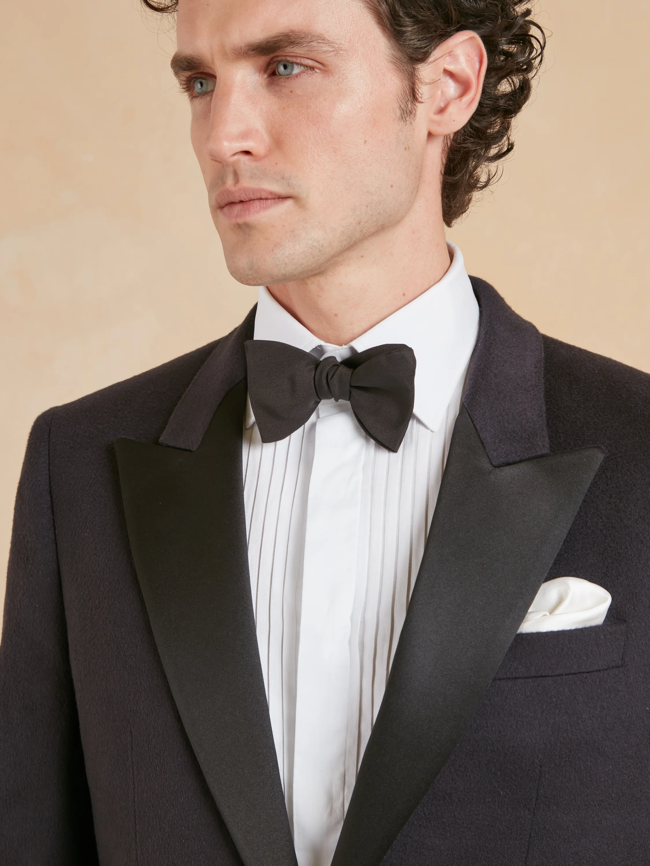 Lightweight Cashmere Smoking Jacket - Navy - Image 3