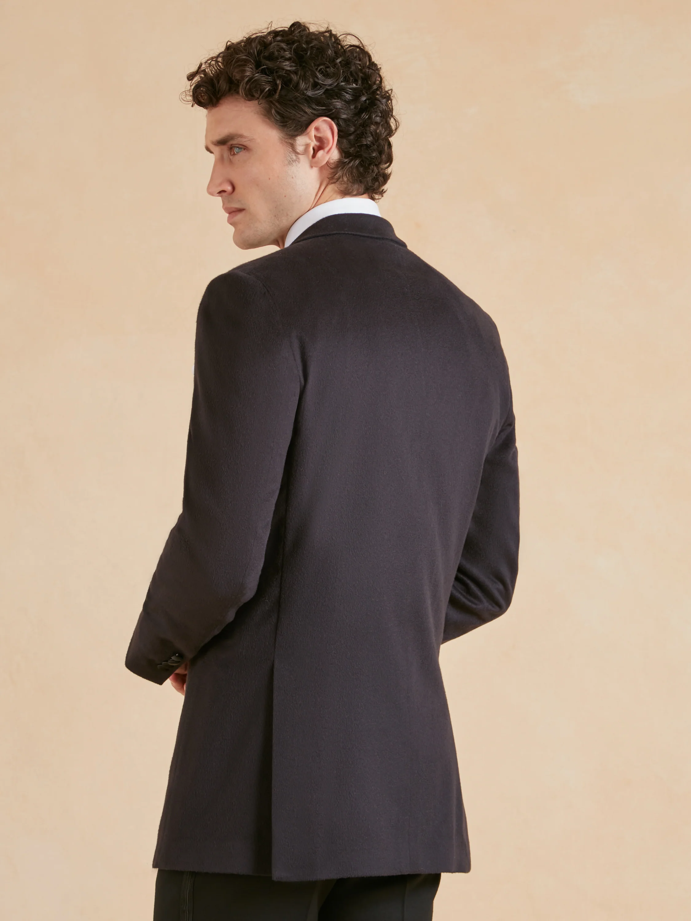 Lightweight Cashmere Smoking Jacket - Navy - Image 5
