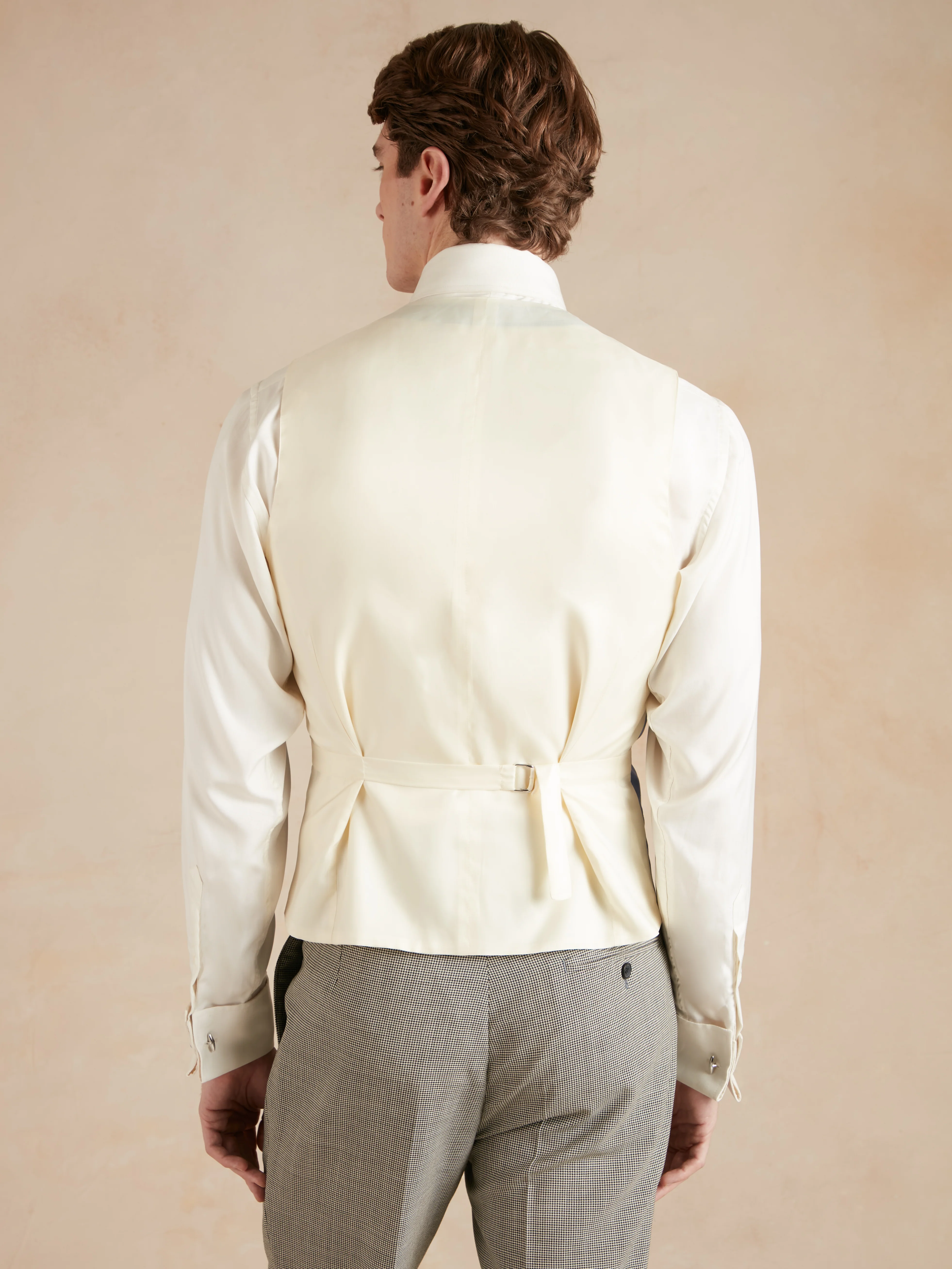 Lightweight Double Breasted Waistcoat - Soft Silk Mid Blue - Image 3
