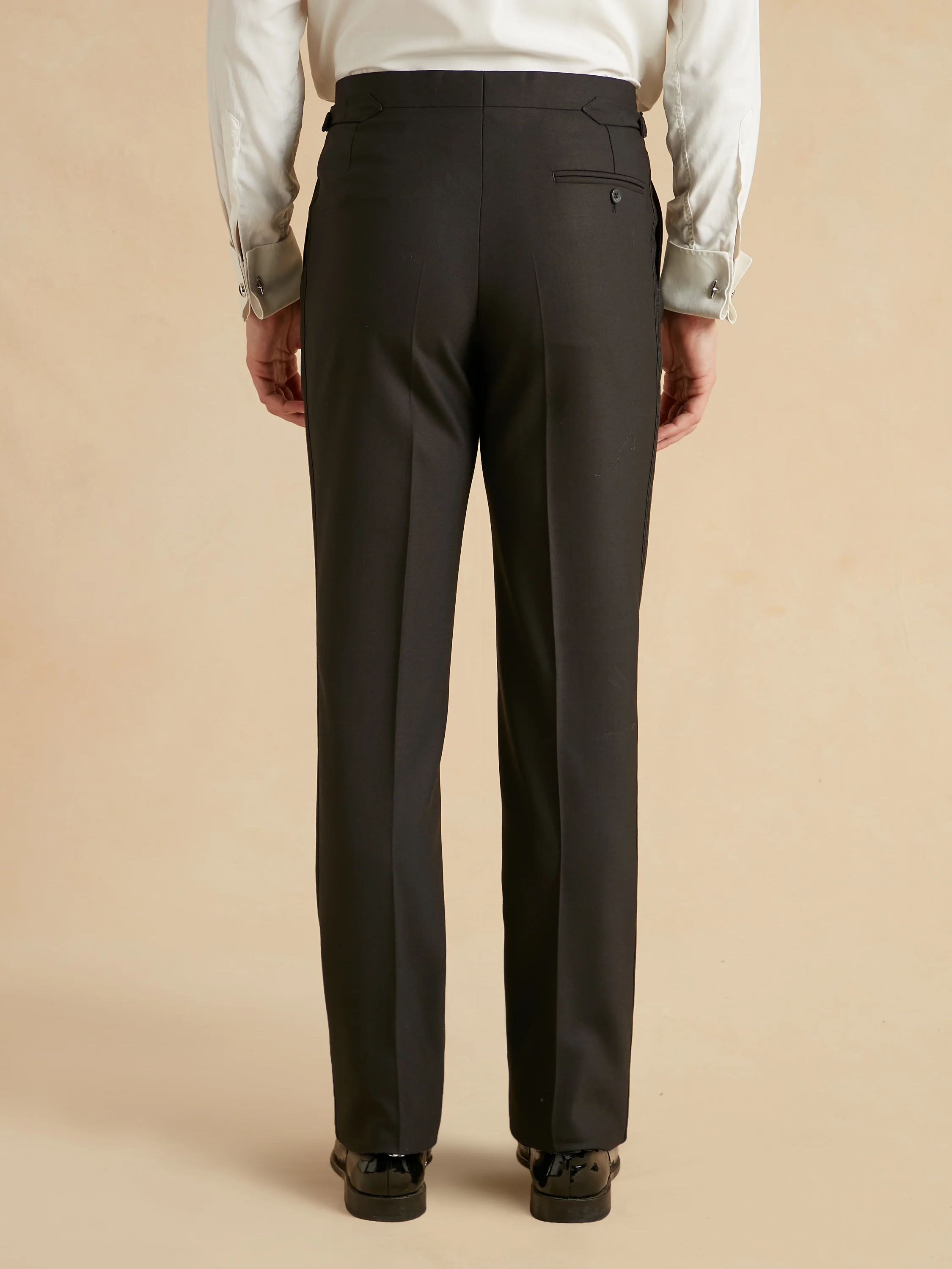 Lightweight Fresco Wool Dinner Trousers - Black - Image 3