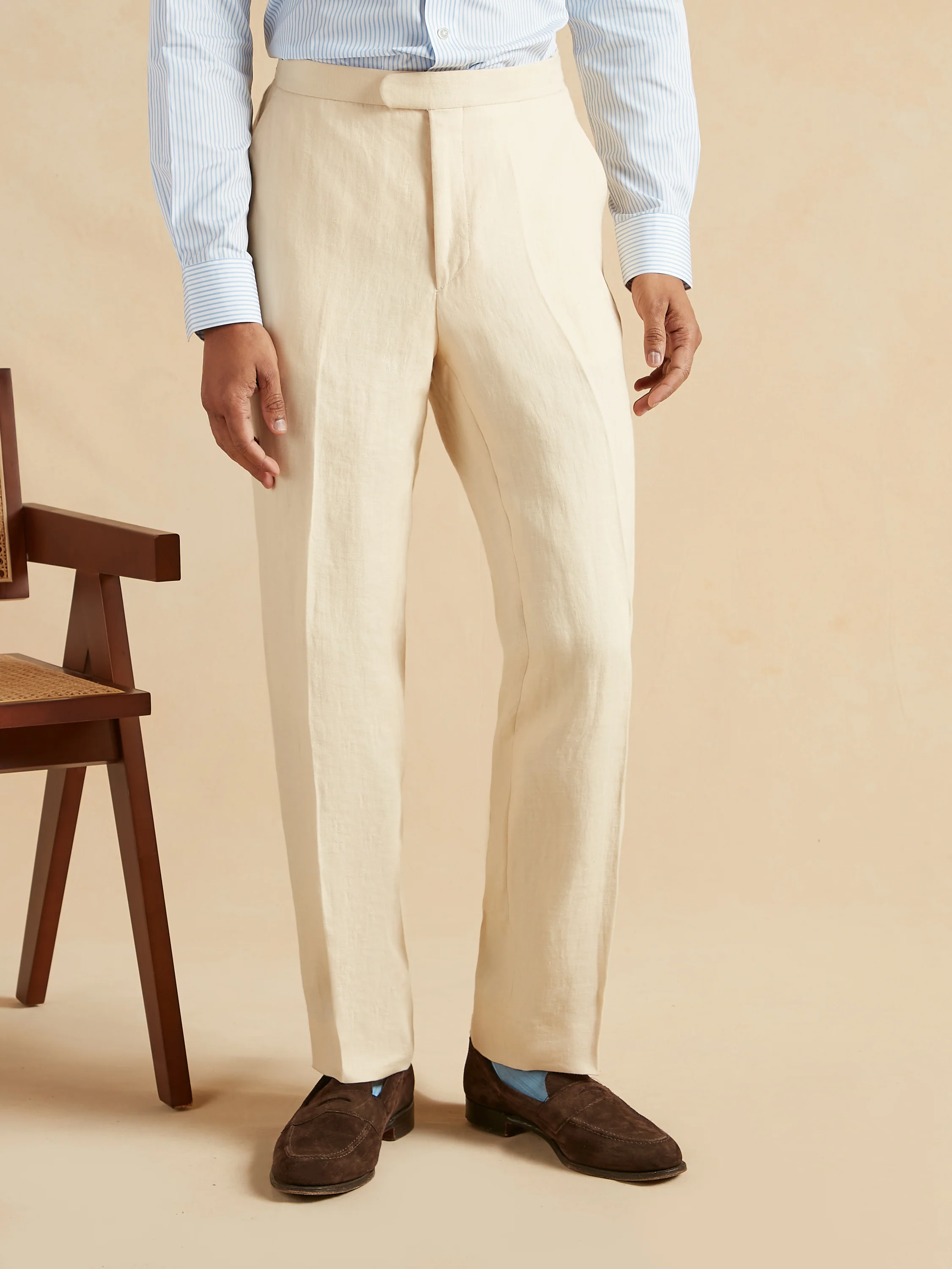 Lightweight Washed Irish Linen Suit - Sand - Image 6