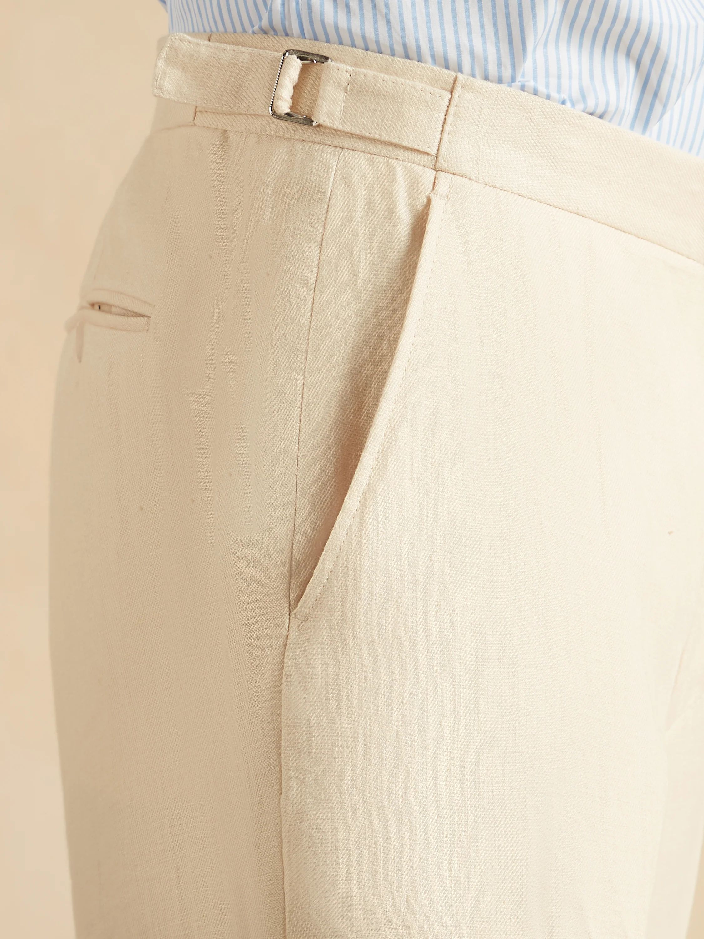 Lightweight Washed Irish Linen Suit - Sand - Image 7