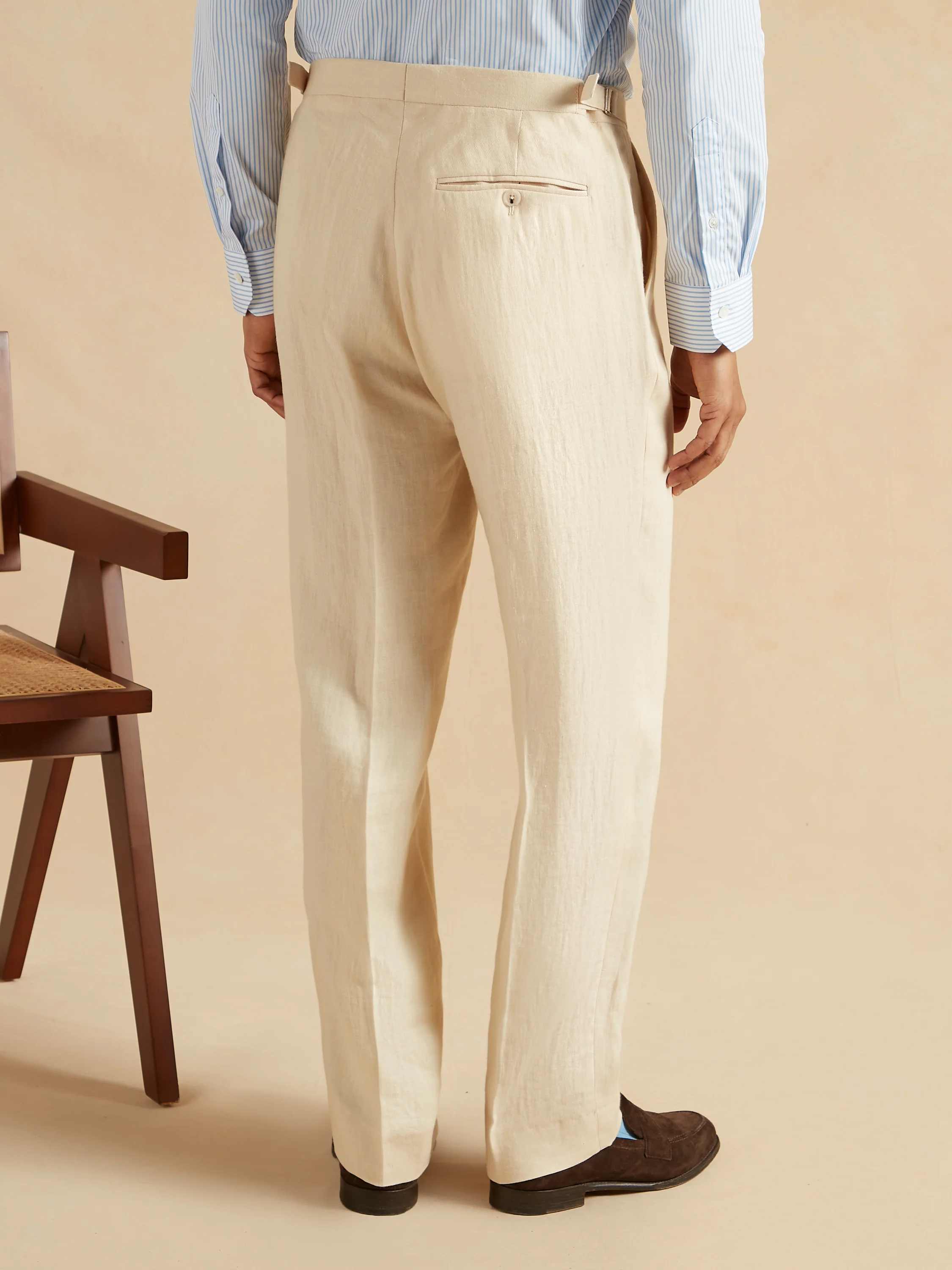 Lightweight Washed Irish Linen Suit - Sand - Image 8