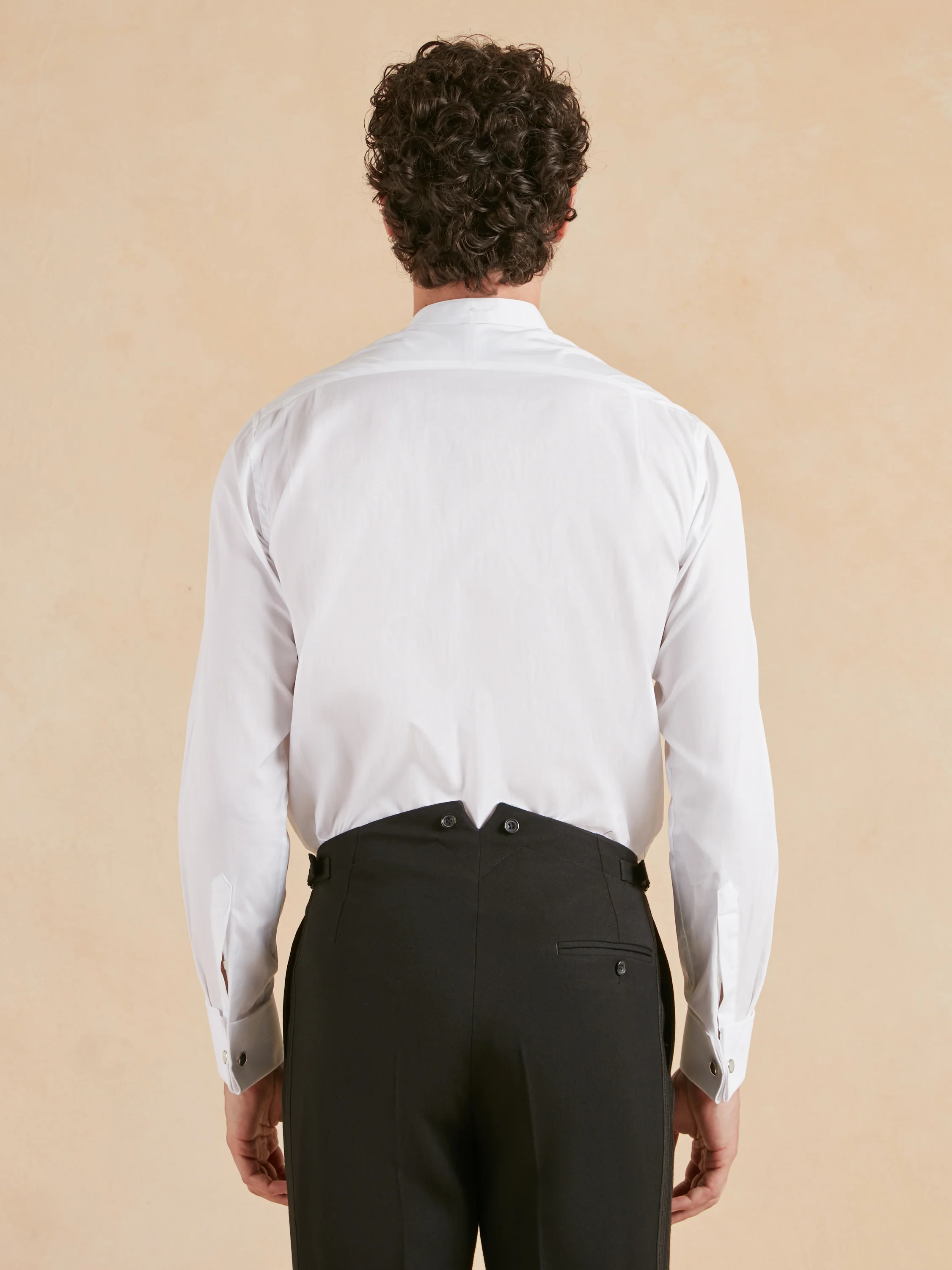 Marcella Dress Shirt, Collarless - White - Image 6