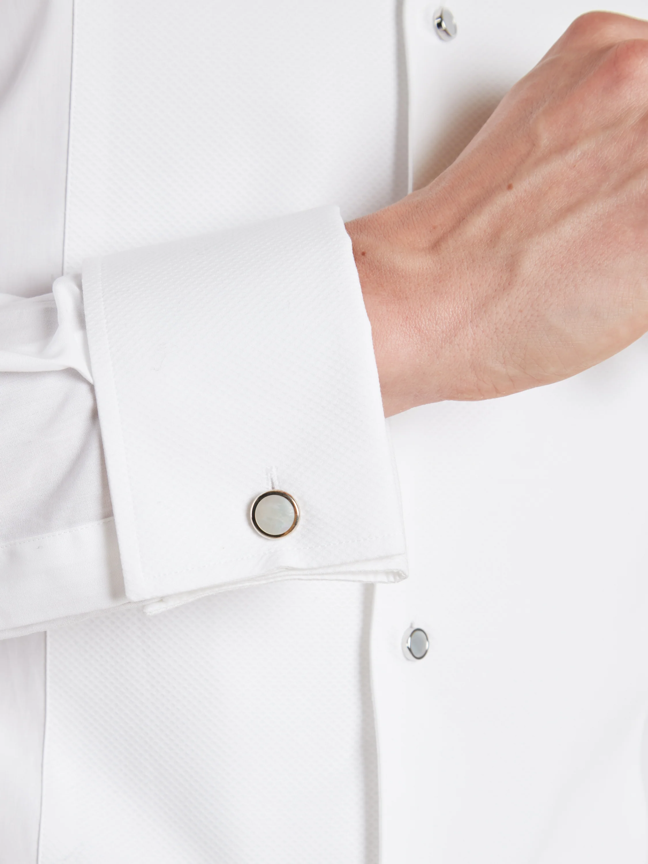 Marcella Dress Shirt, Wing Collar - White - Image 3