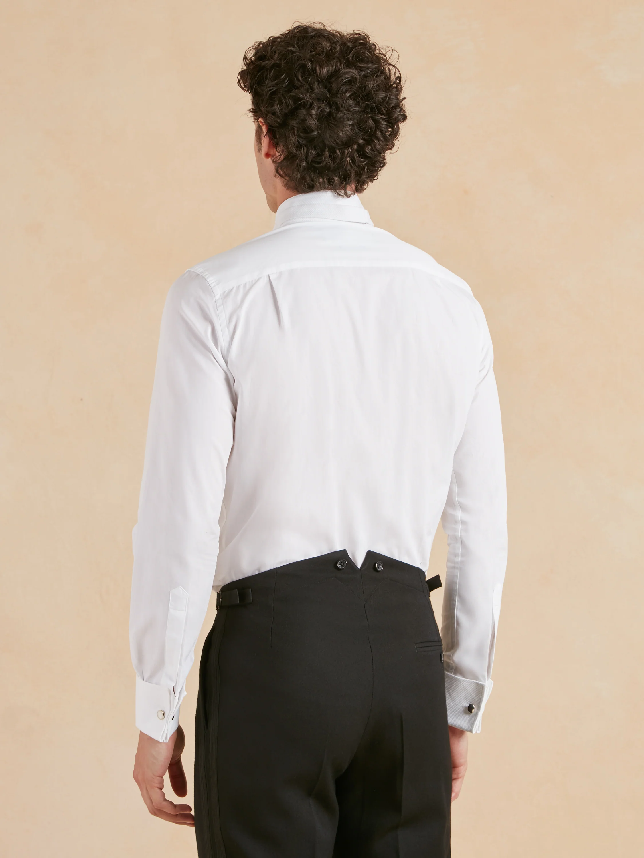 Marcella Dress Shirt, Wing Collar - White - Image 4