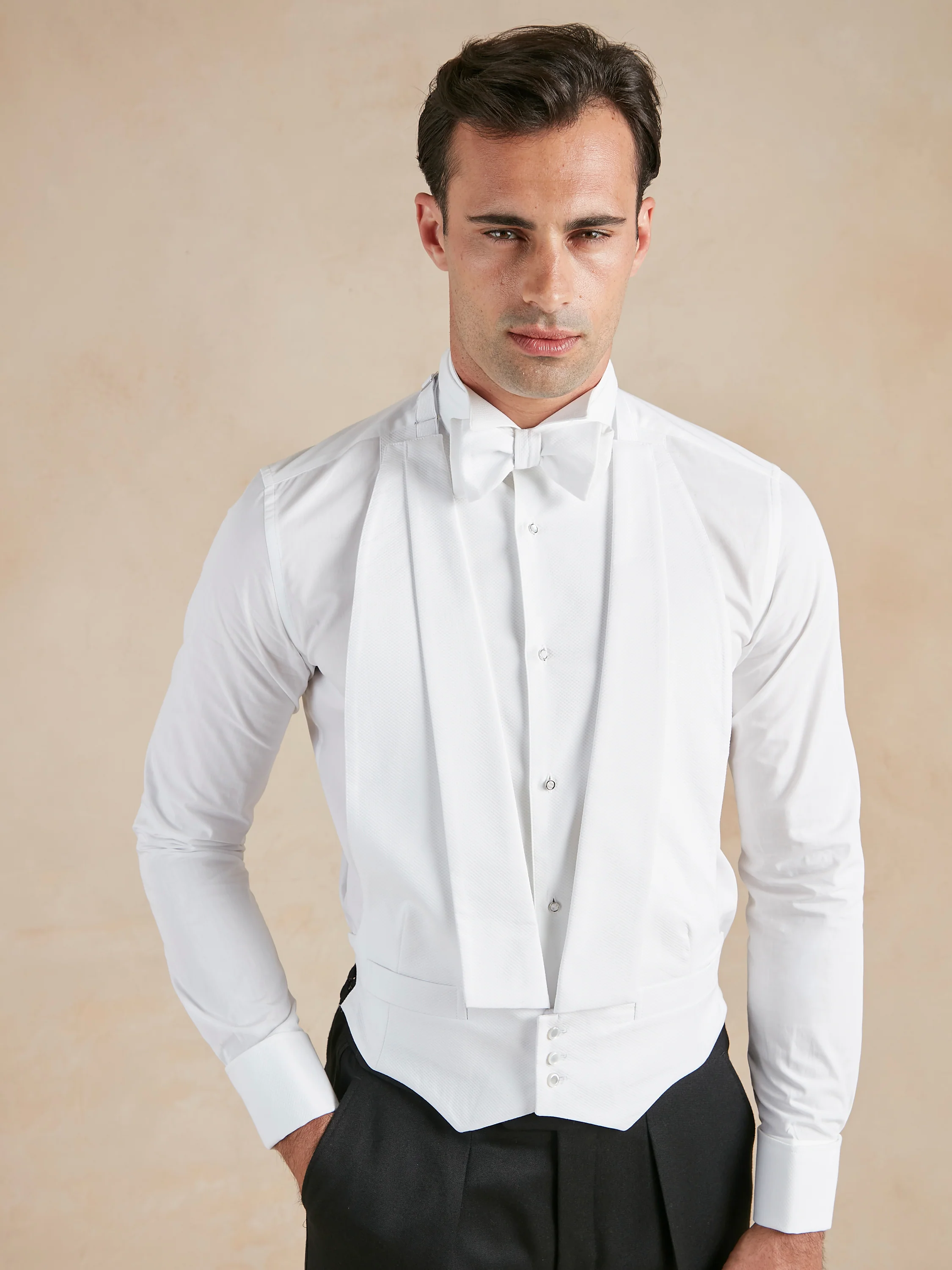 Marcella Waistcoat, Backless - White