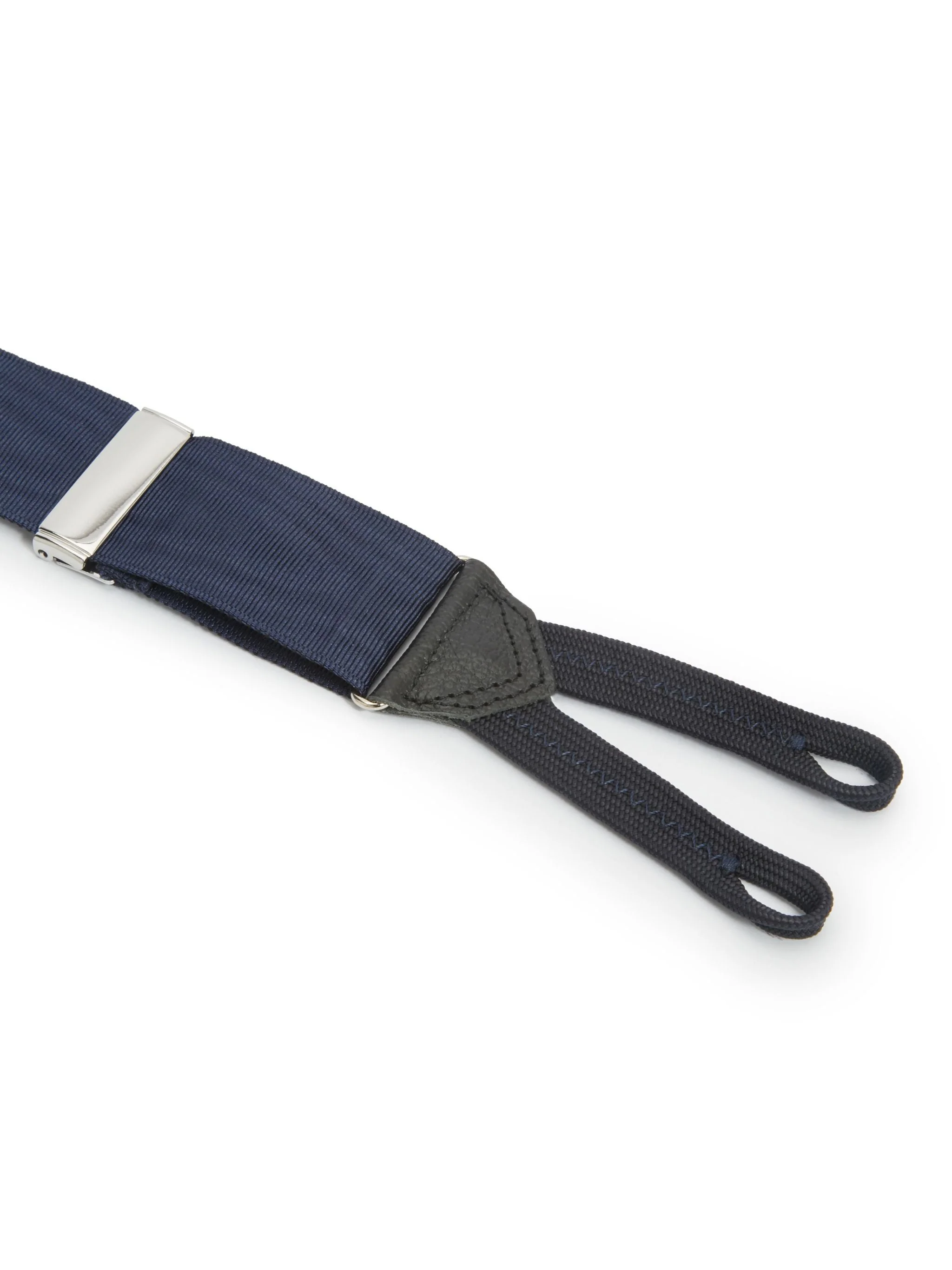 Moire Silk Braces - Navy - Image 4