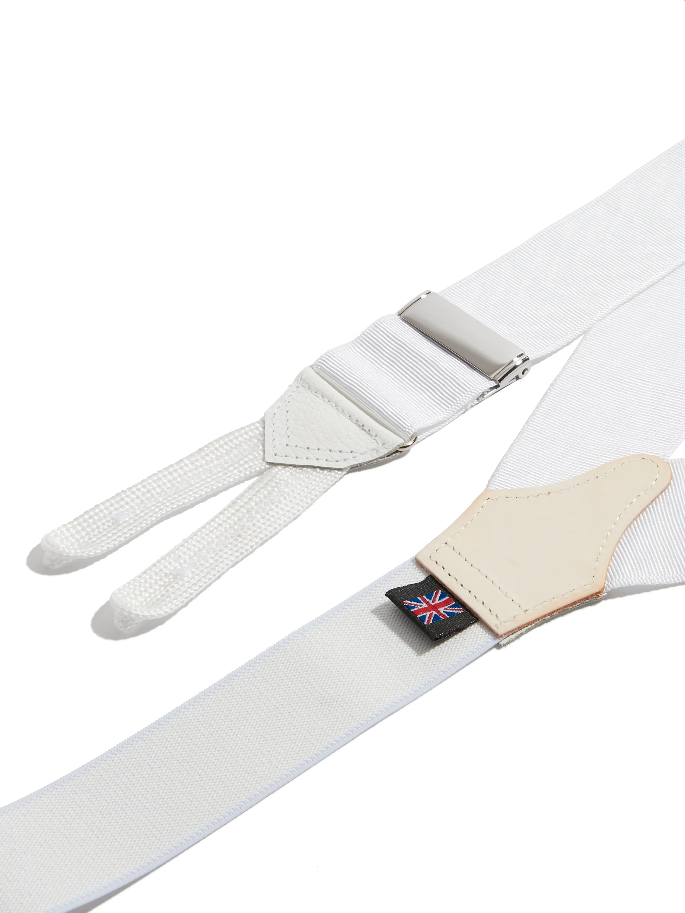 Moire Silk Braces - White - Image 4