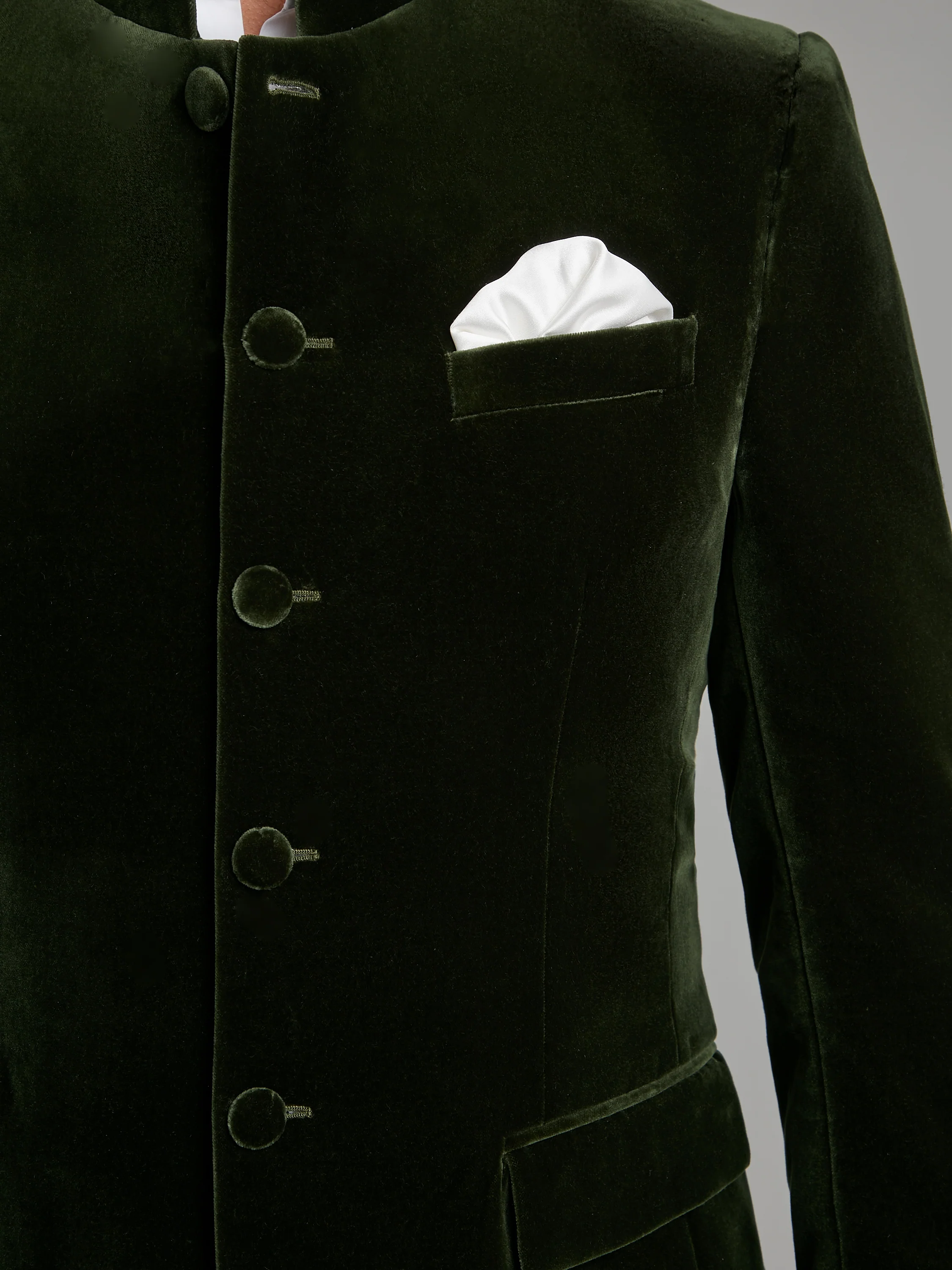 Ormonde Smoking Jacket - Green Velvet - Image 3