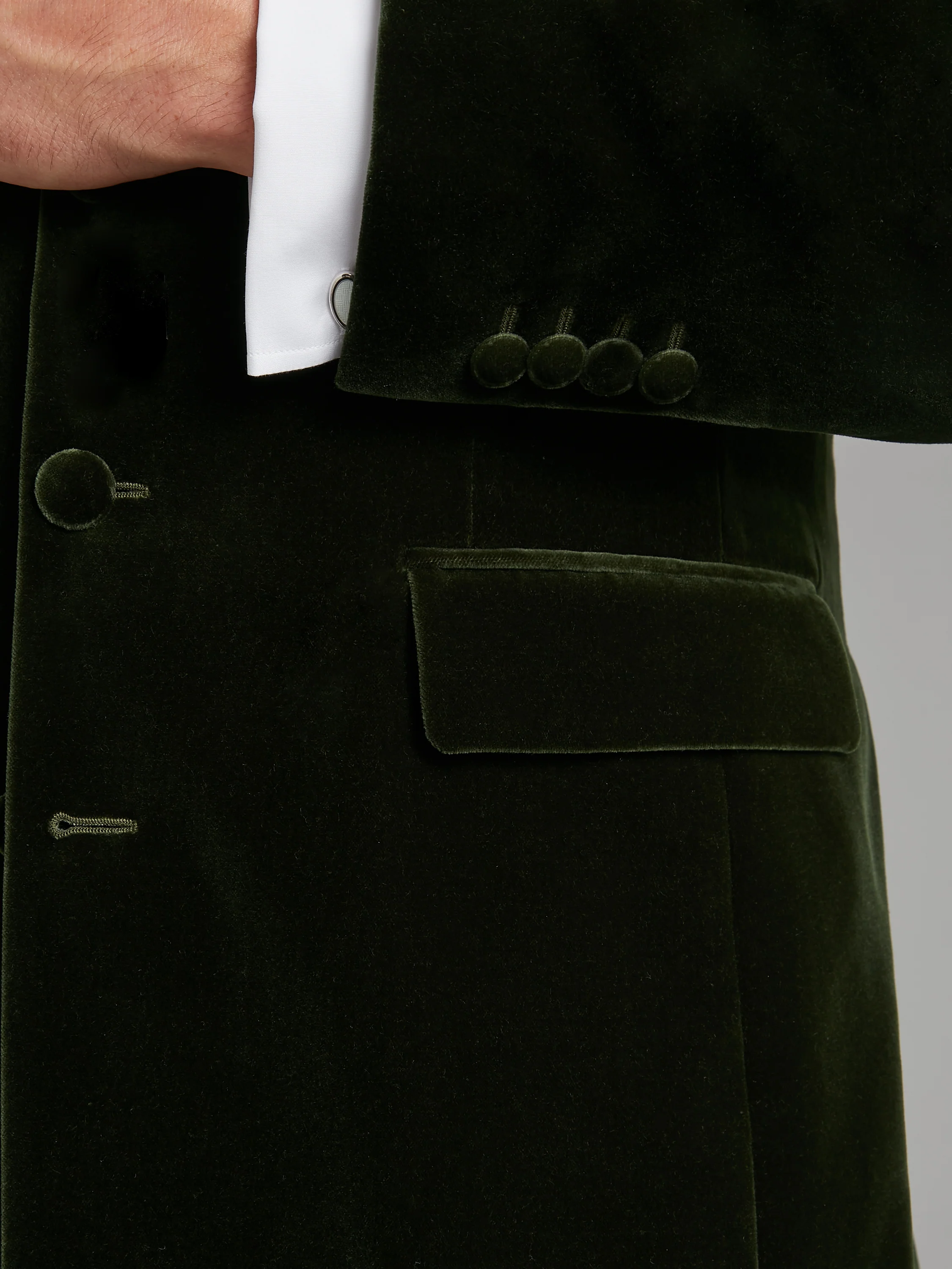 Ormonde Smoking Jacket - Green Velvet - Image 4