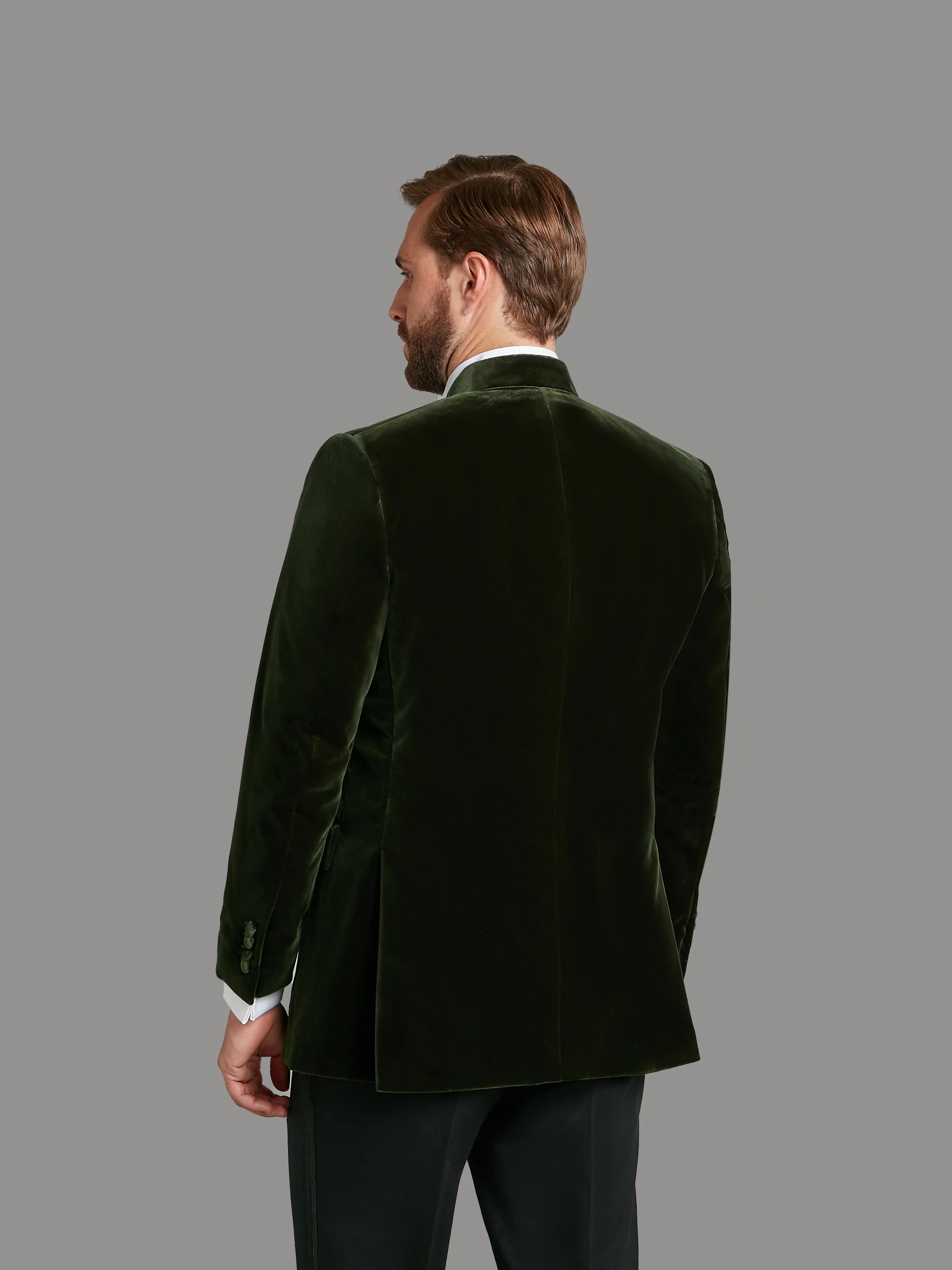 Ormonde Smoking Jacket - Green Velvet - Image 5