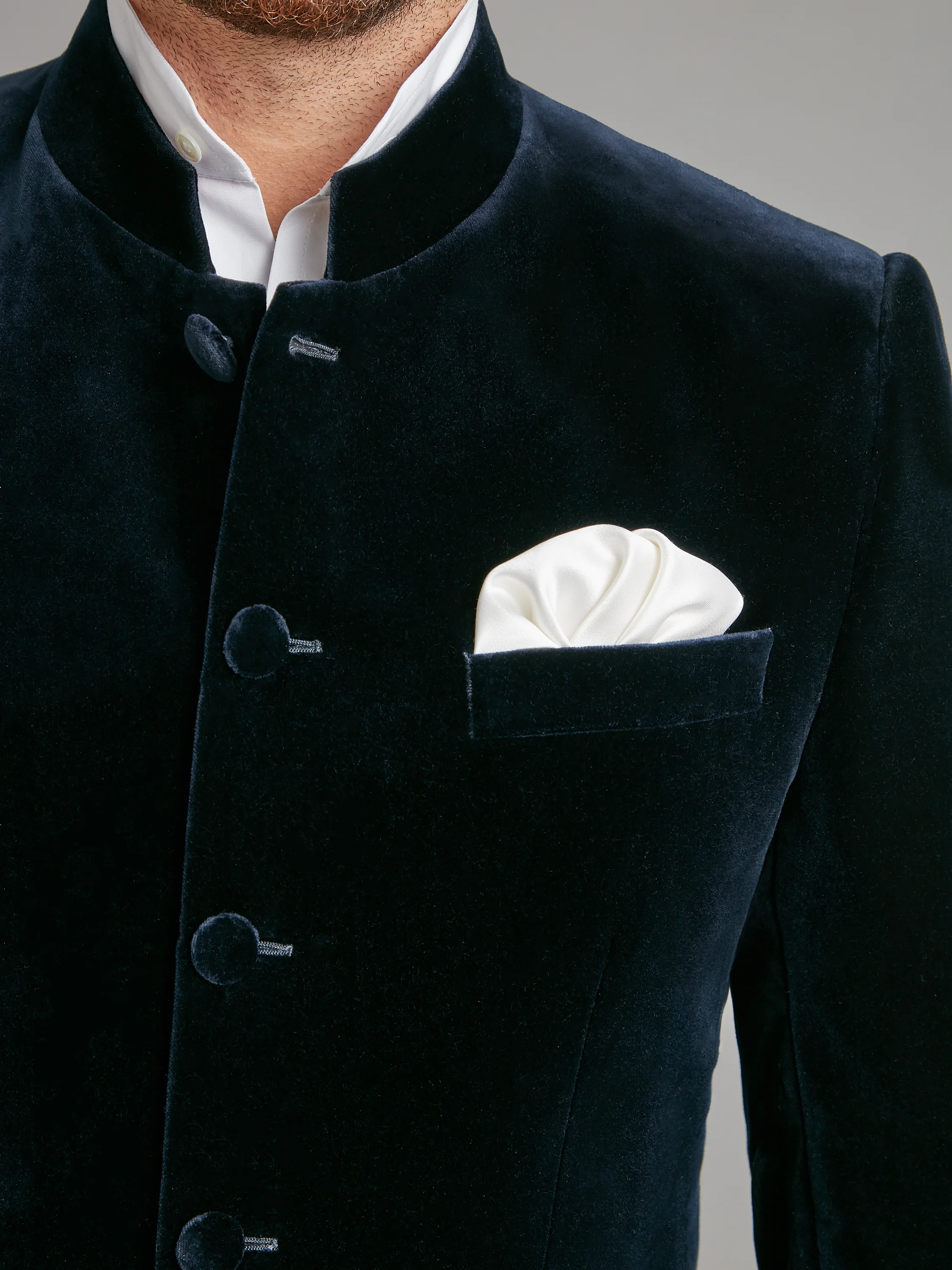 Ormonde Smoking Jacket - Navy Velvet - Image 3