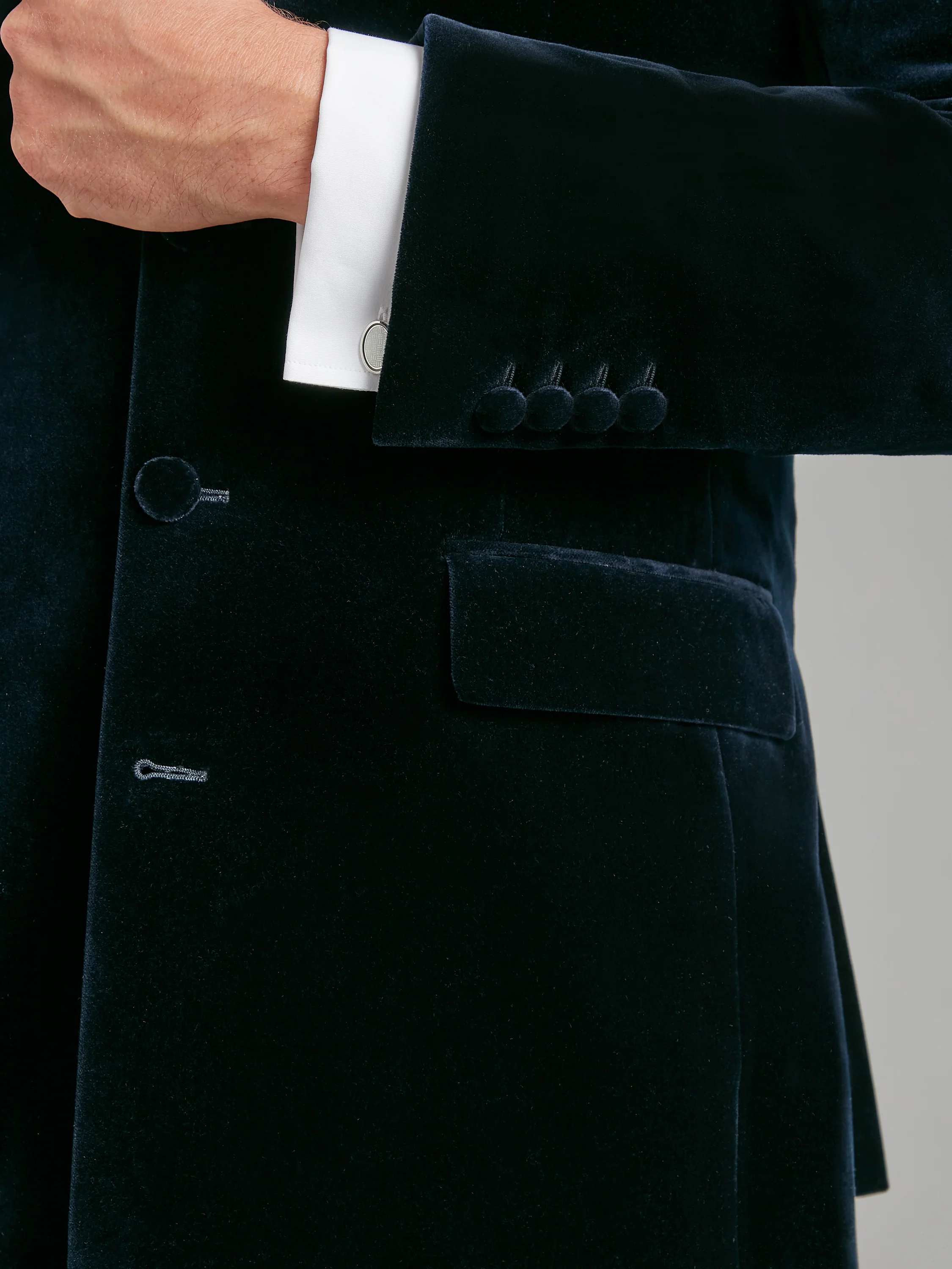 Ormonde Smoking Jacket - Navy Velvet - Image 4