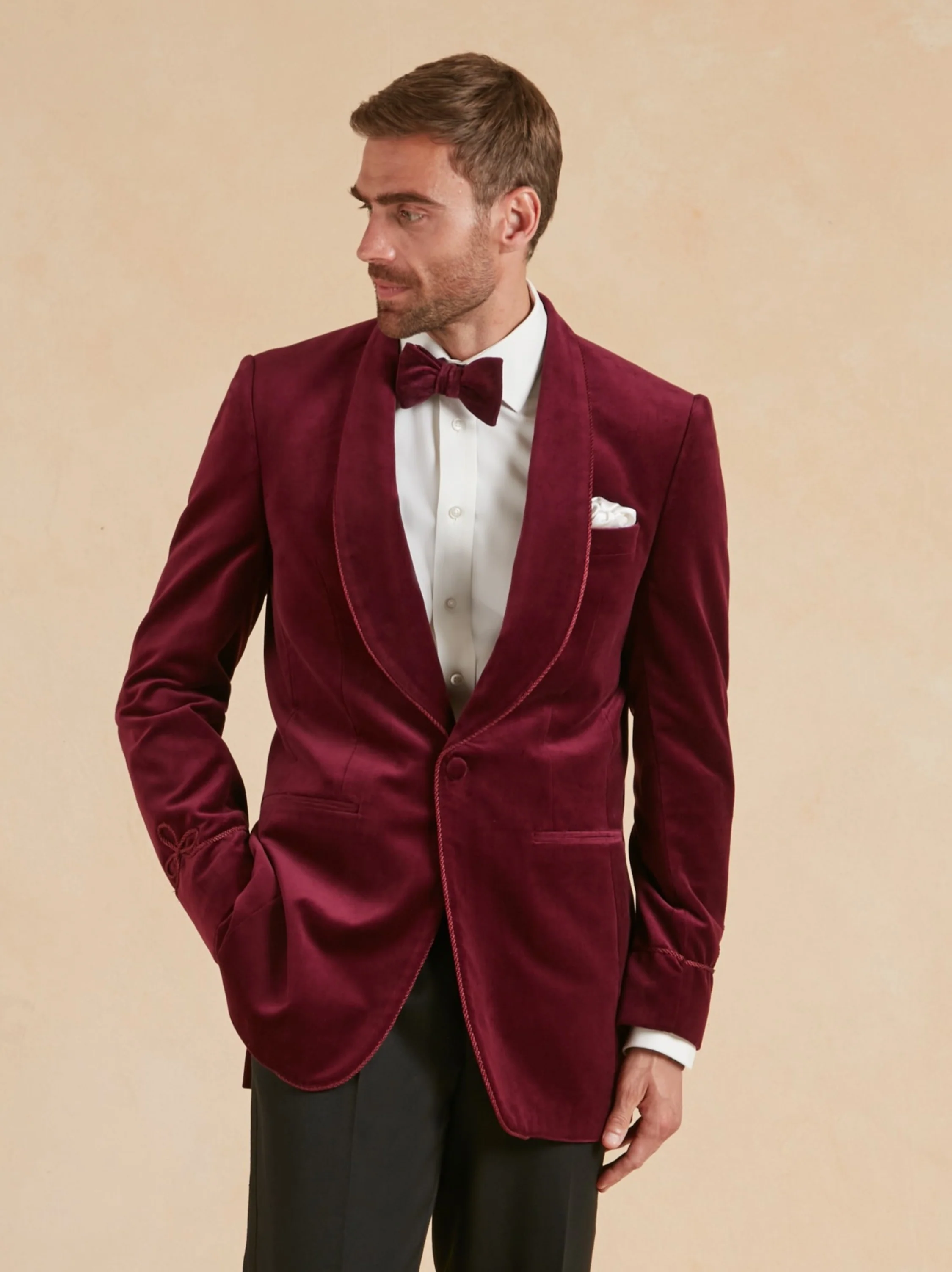 Pembroke Smoking Jacket - Burgundy Velvet