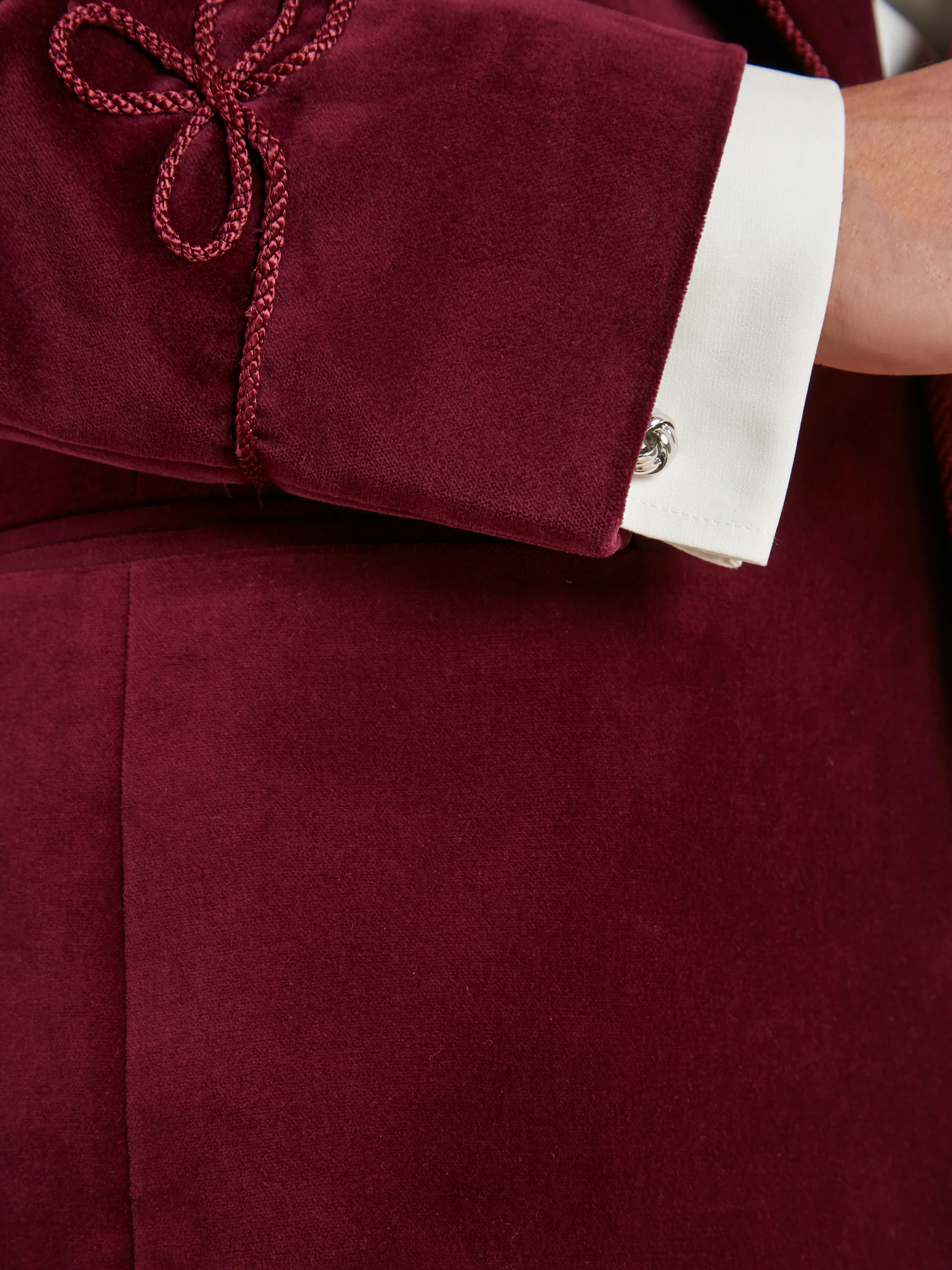 Pembroke Smoking Jacket - Burgundy Velvet - Image 4