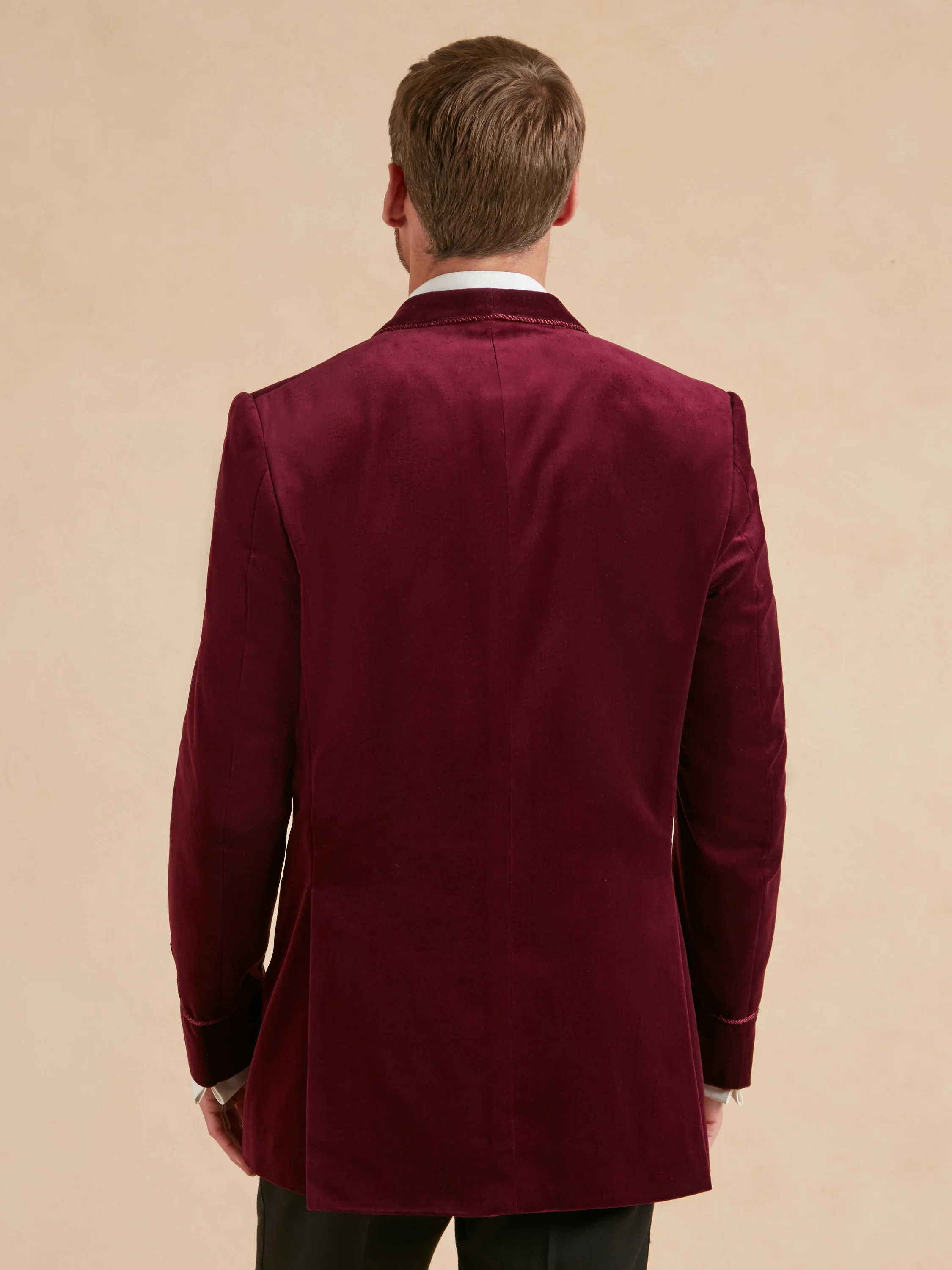 Pembroke Smoking Jacket - Burgundy Velvet - Image 5