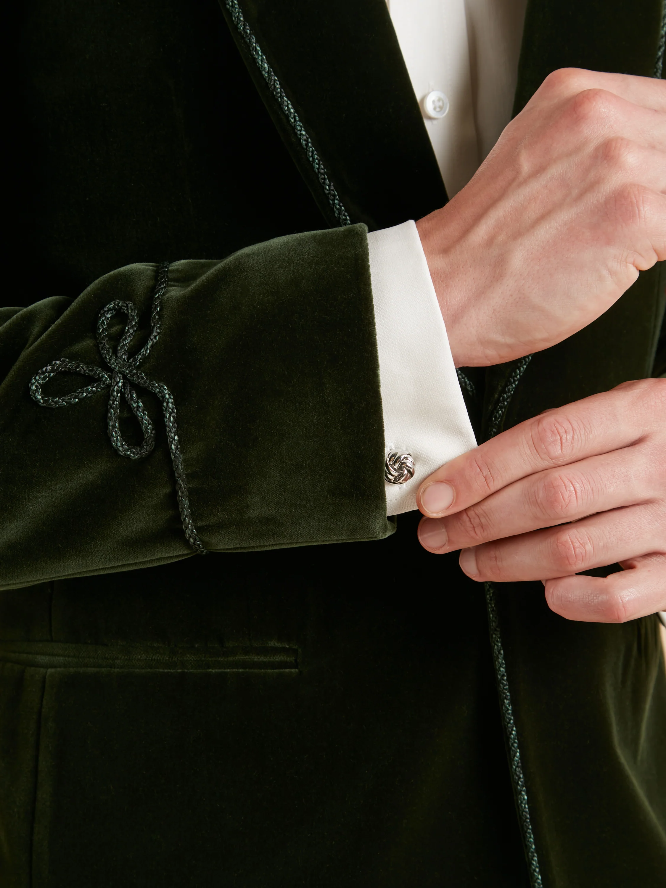 Pembroke Smoking Jacket - Green Velvet - Image 4
