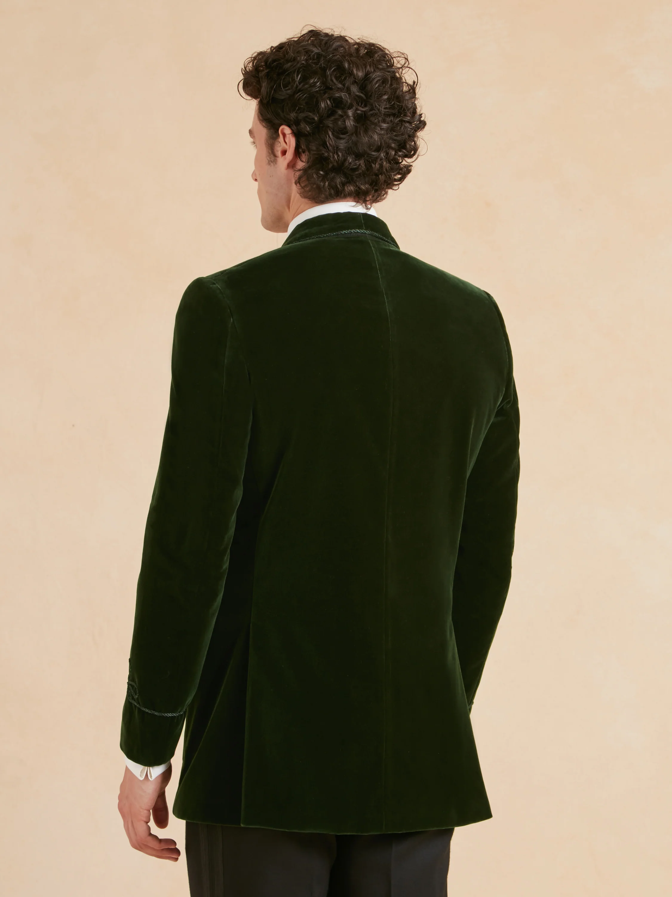 Pembroke Smoking Jacket - Green Velvet - Image 5