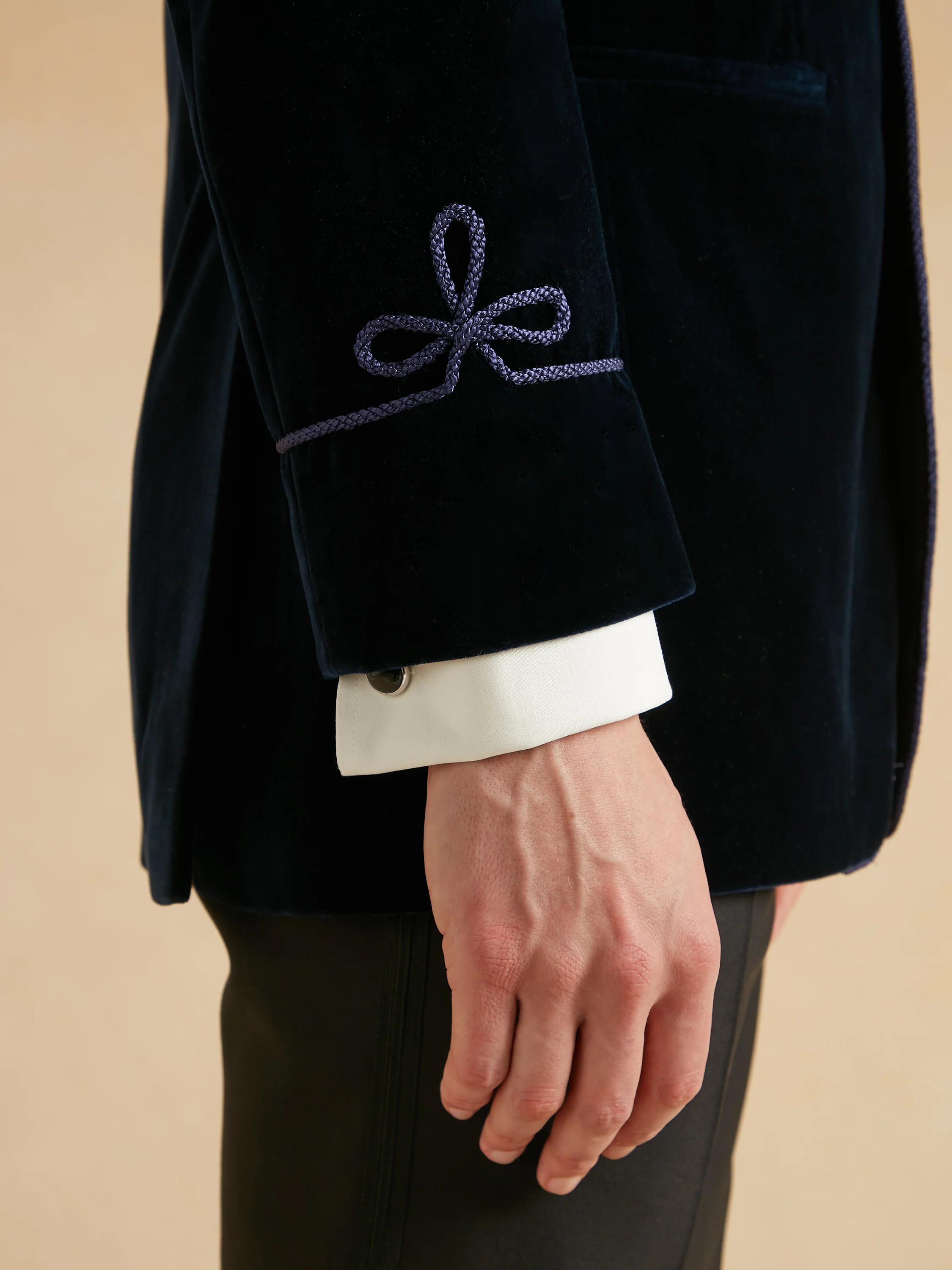 Pembroke Smoking Jacket - Navy Velvet - Image 3