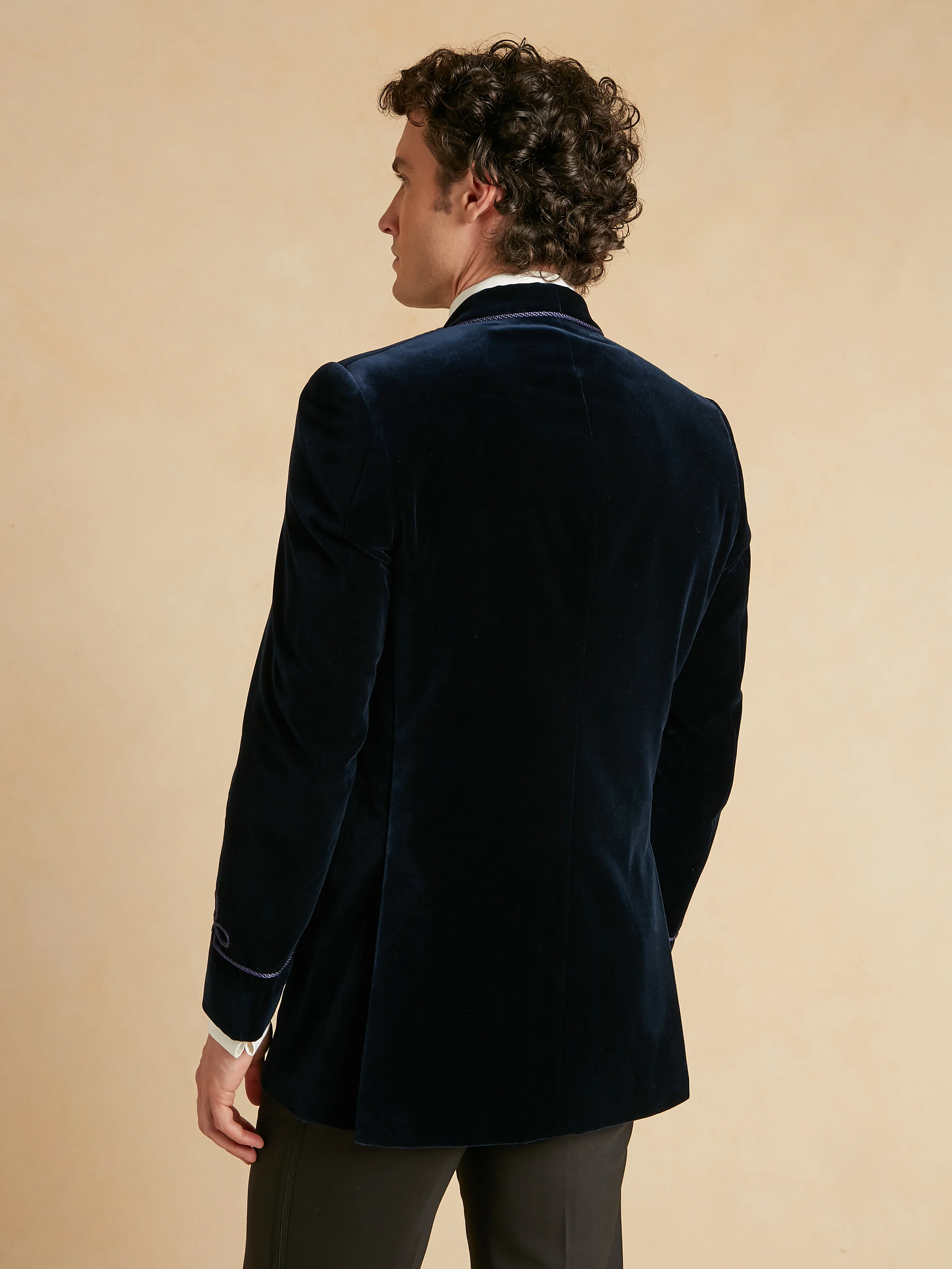 Pembroke Smoking Jacket - Navy Velvet - Image 4