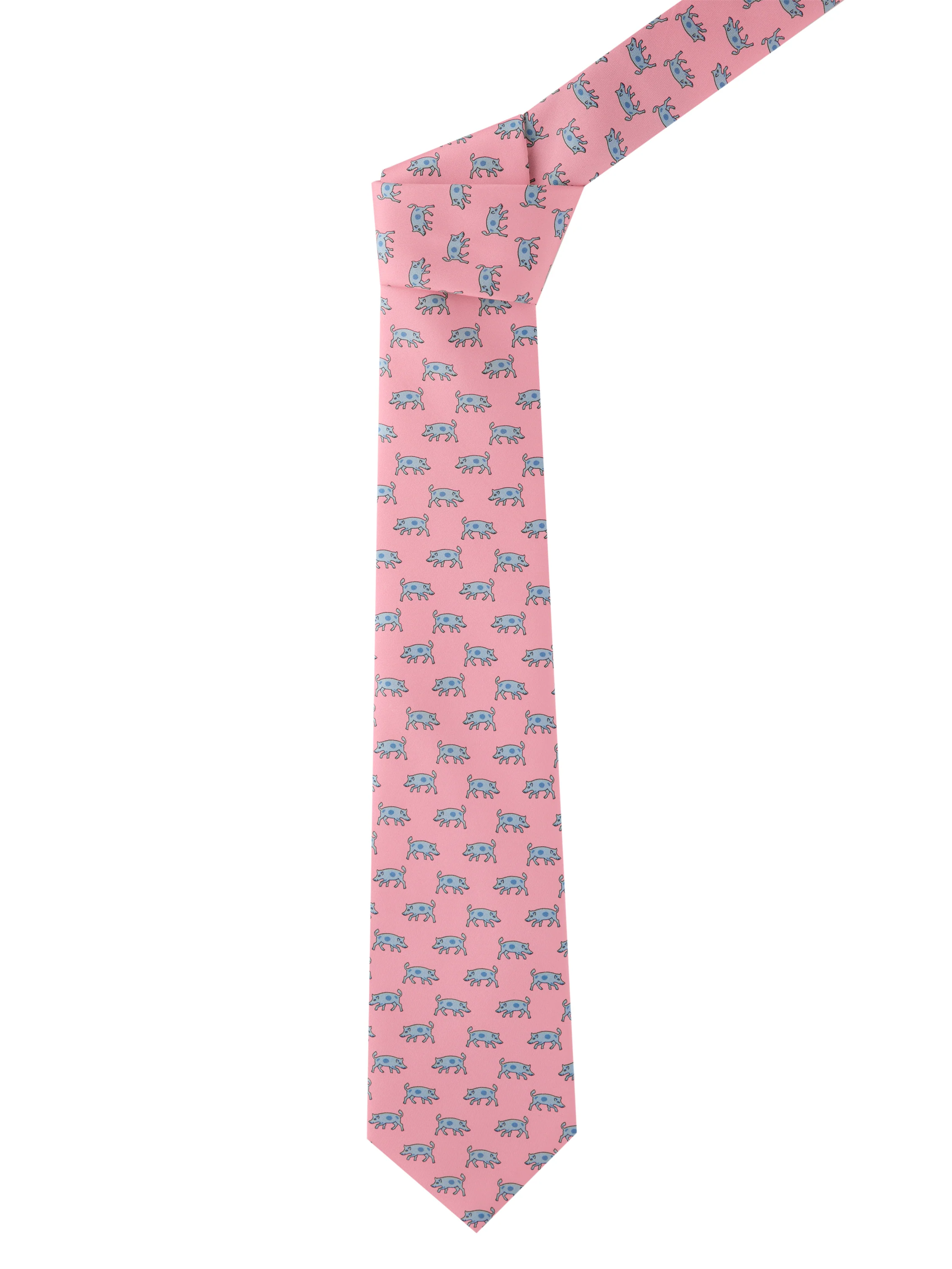 Pig Silk Tie - Pink