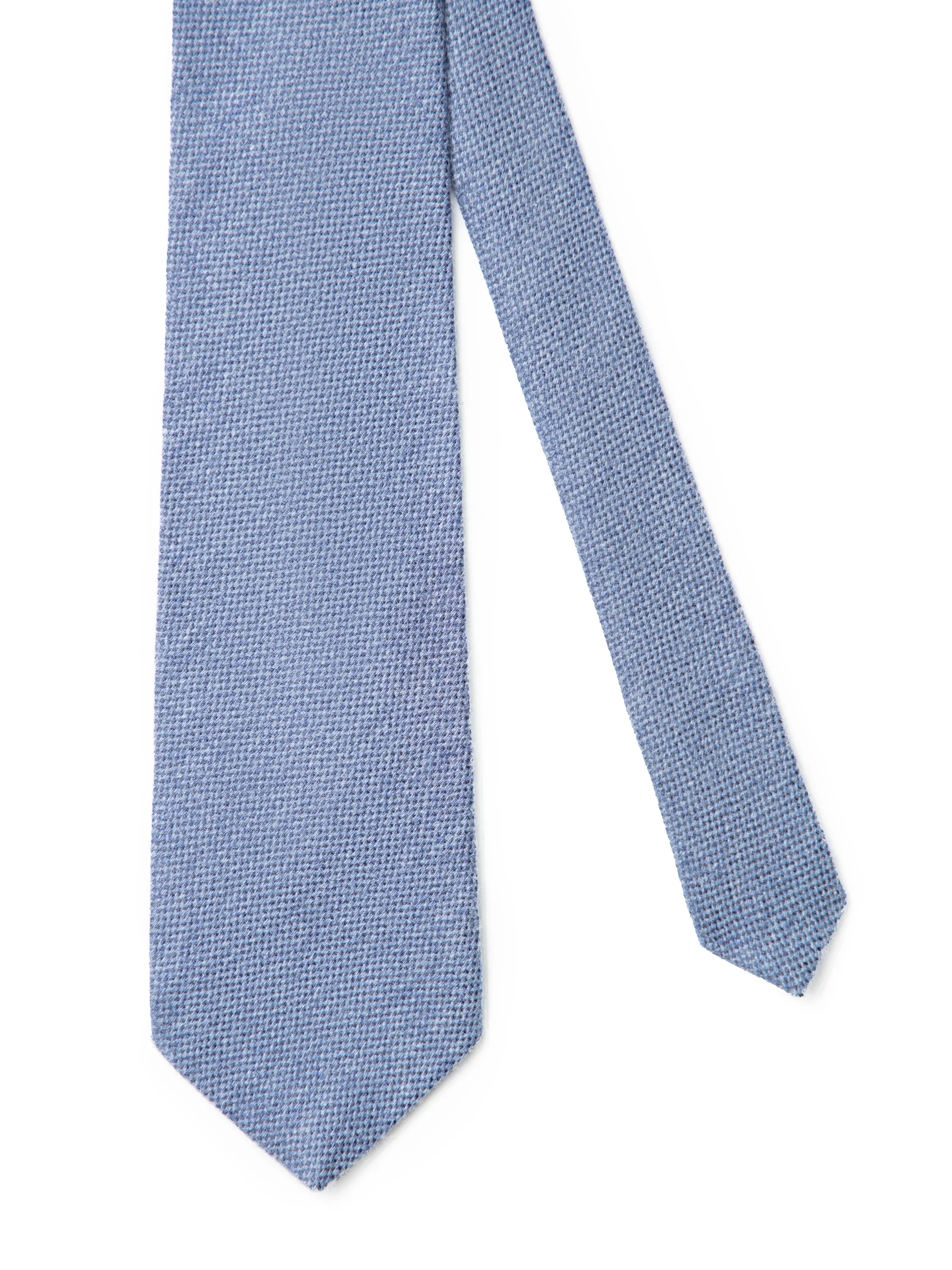 Plain Cashmere Tie - Mid Blue - Image 2