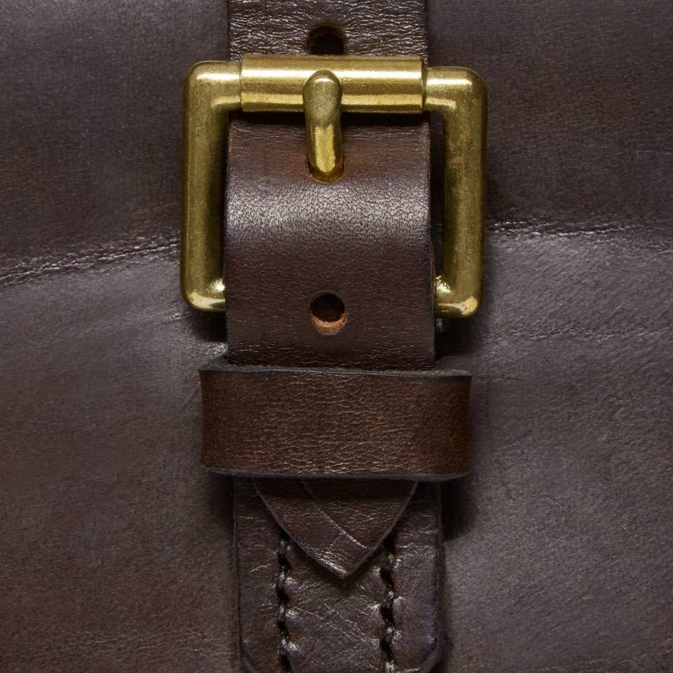 Plain Leather Cartridge Bag - Brown - Image 4