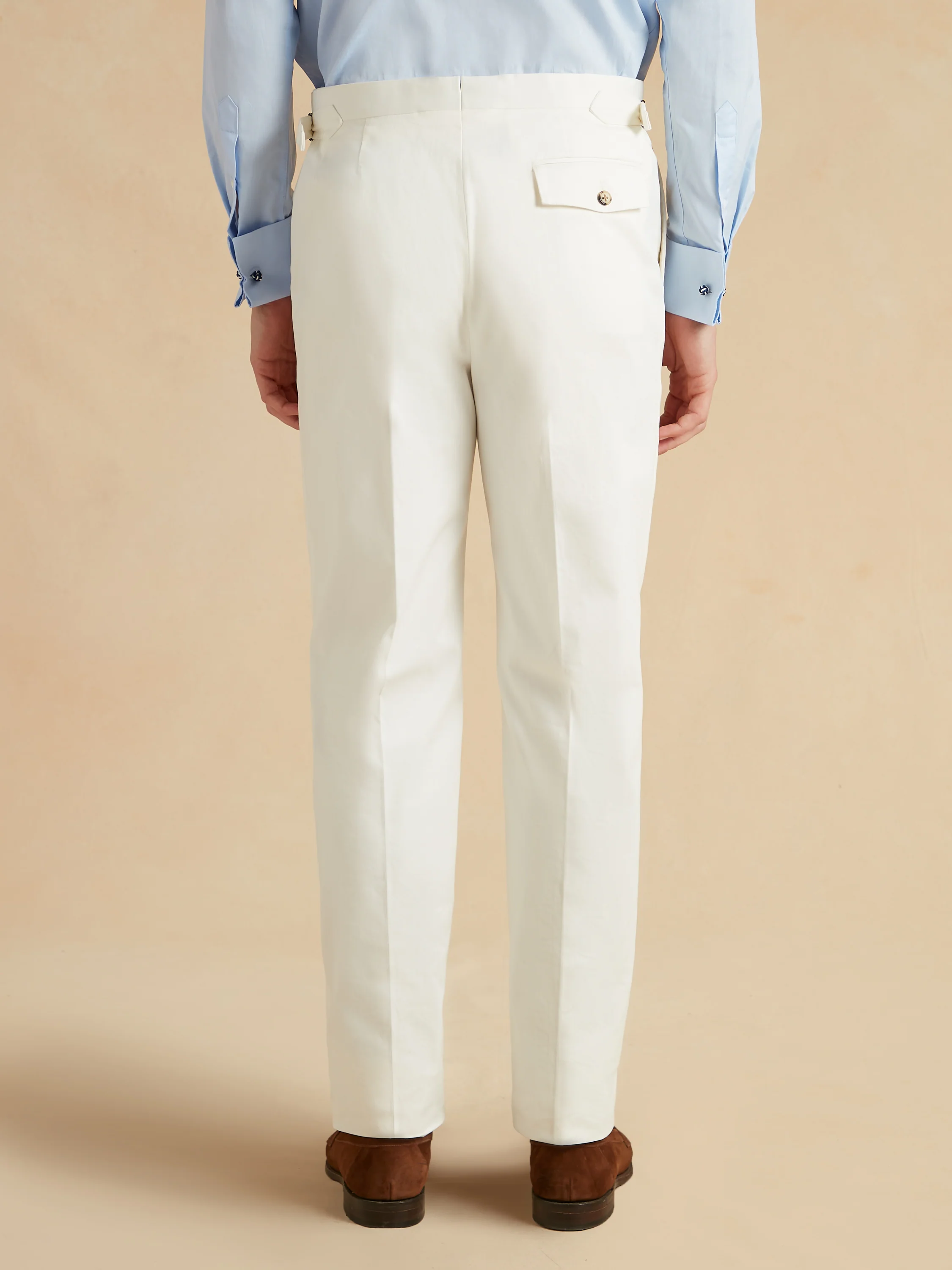 Pleated Coin Pocket Trousers - White - Image 3