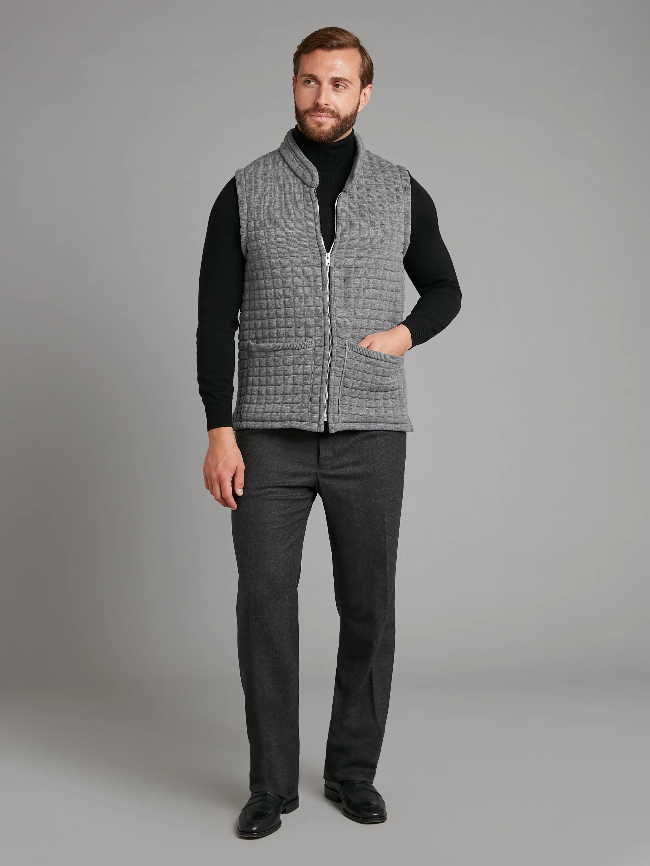 Quilted Thermatex Gilet - Grey - Image 3