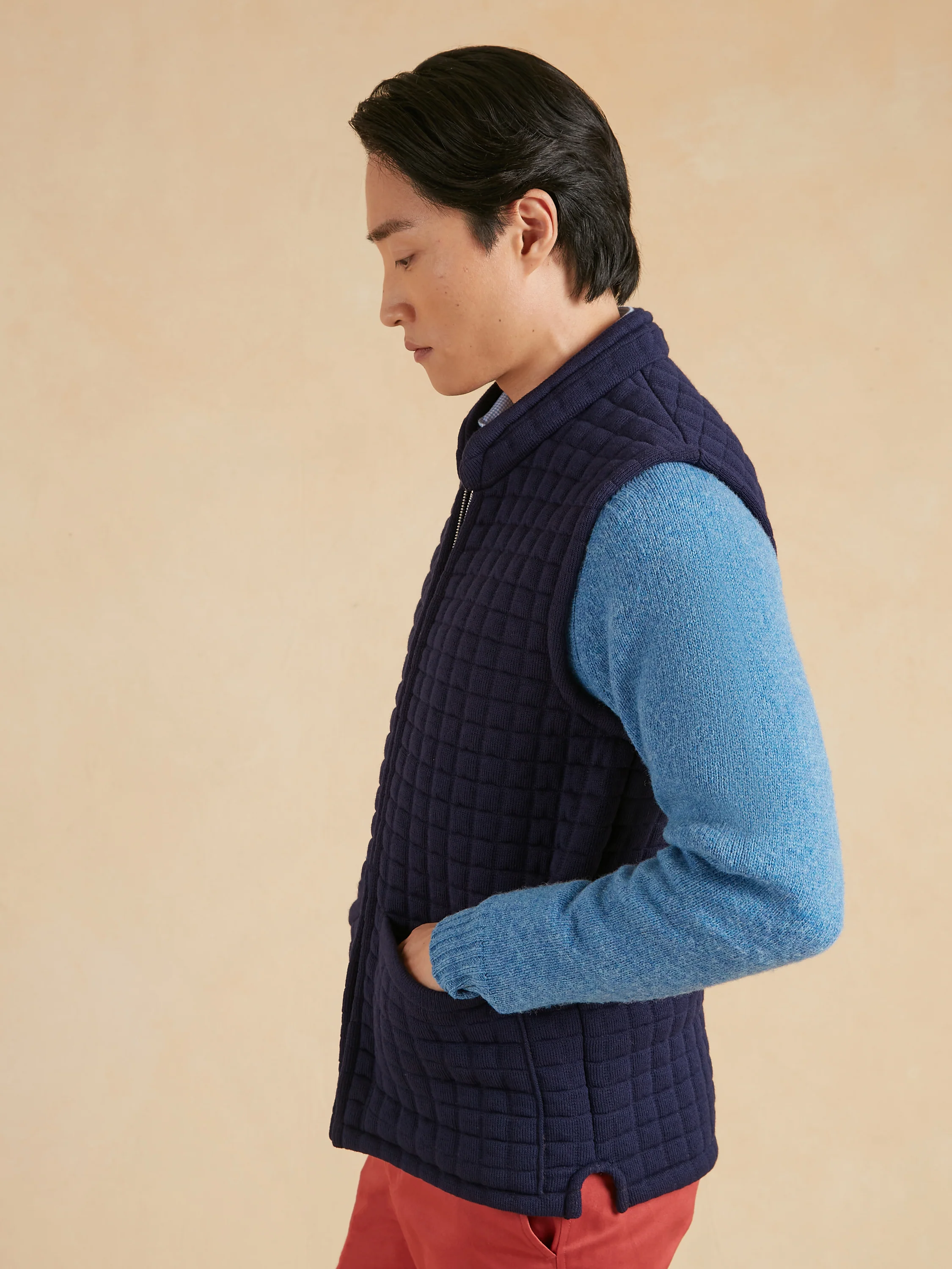 Quilted Thermatex Gilet - Navy - Image 4
