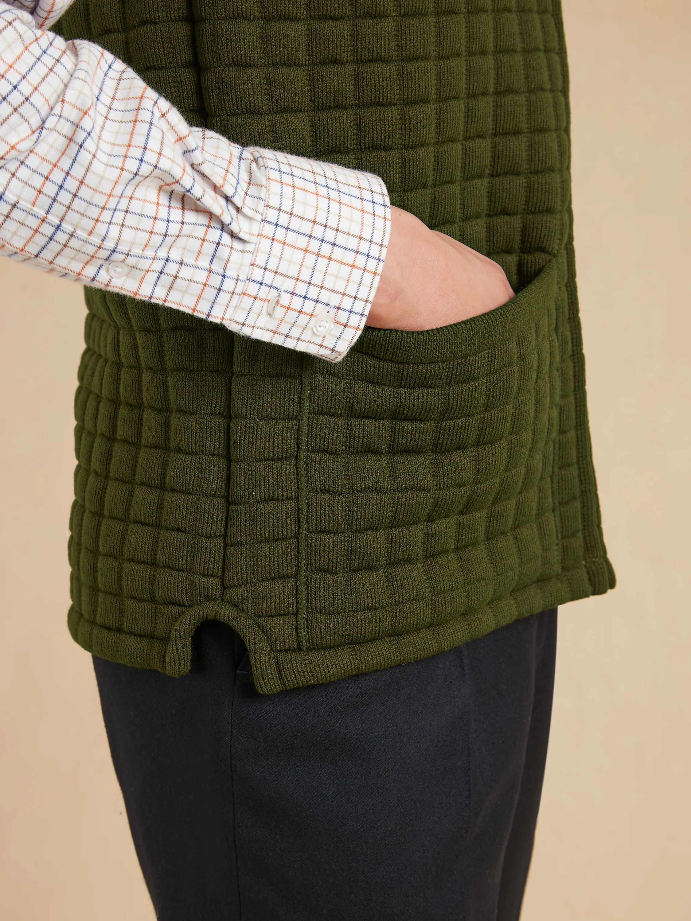 Quilted Thermatex Gilet – Olive - Image 3