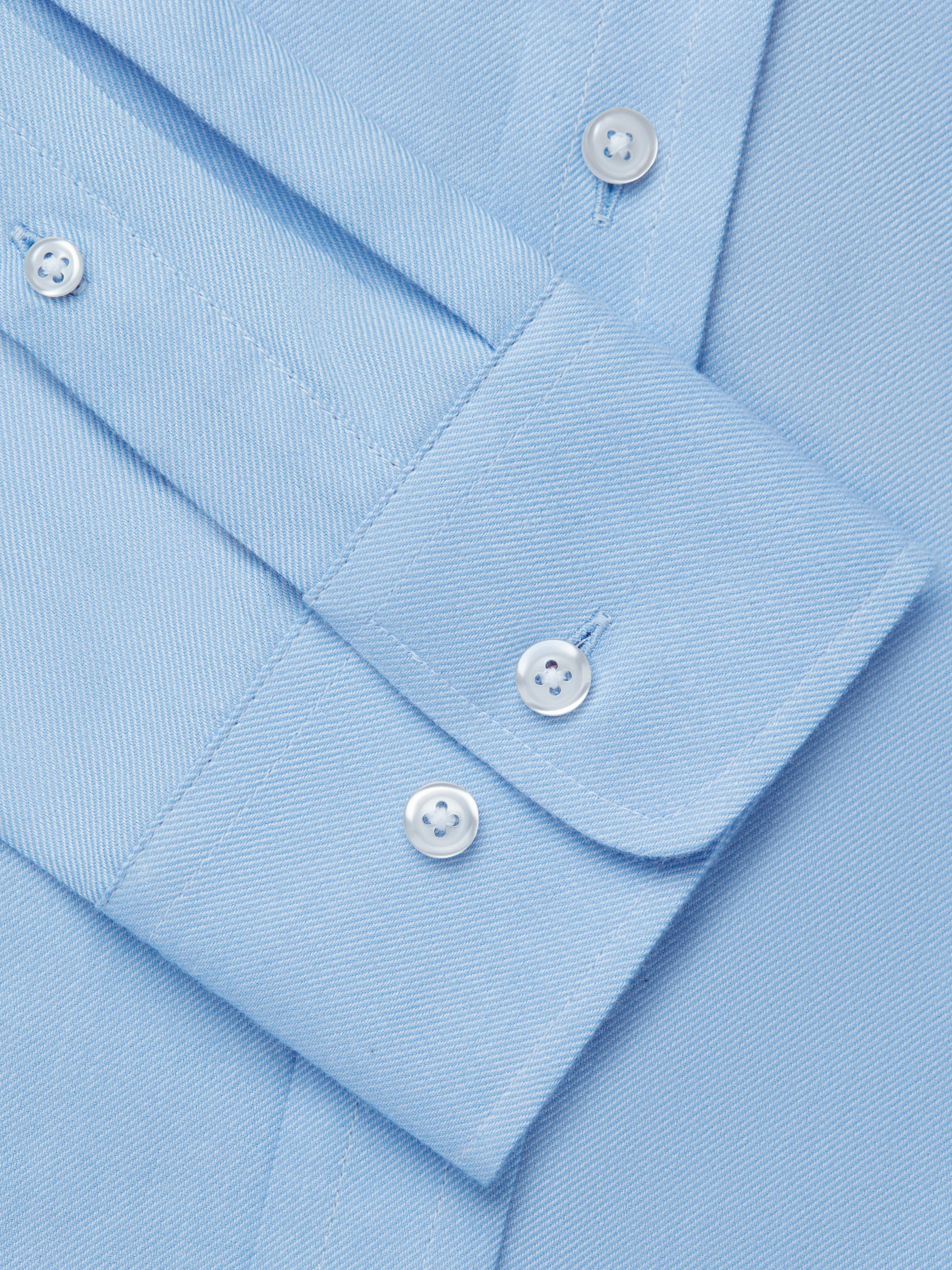 Regenerative Brushed Cotton Shirt - Pale Blue - Image 3