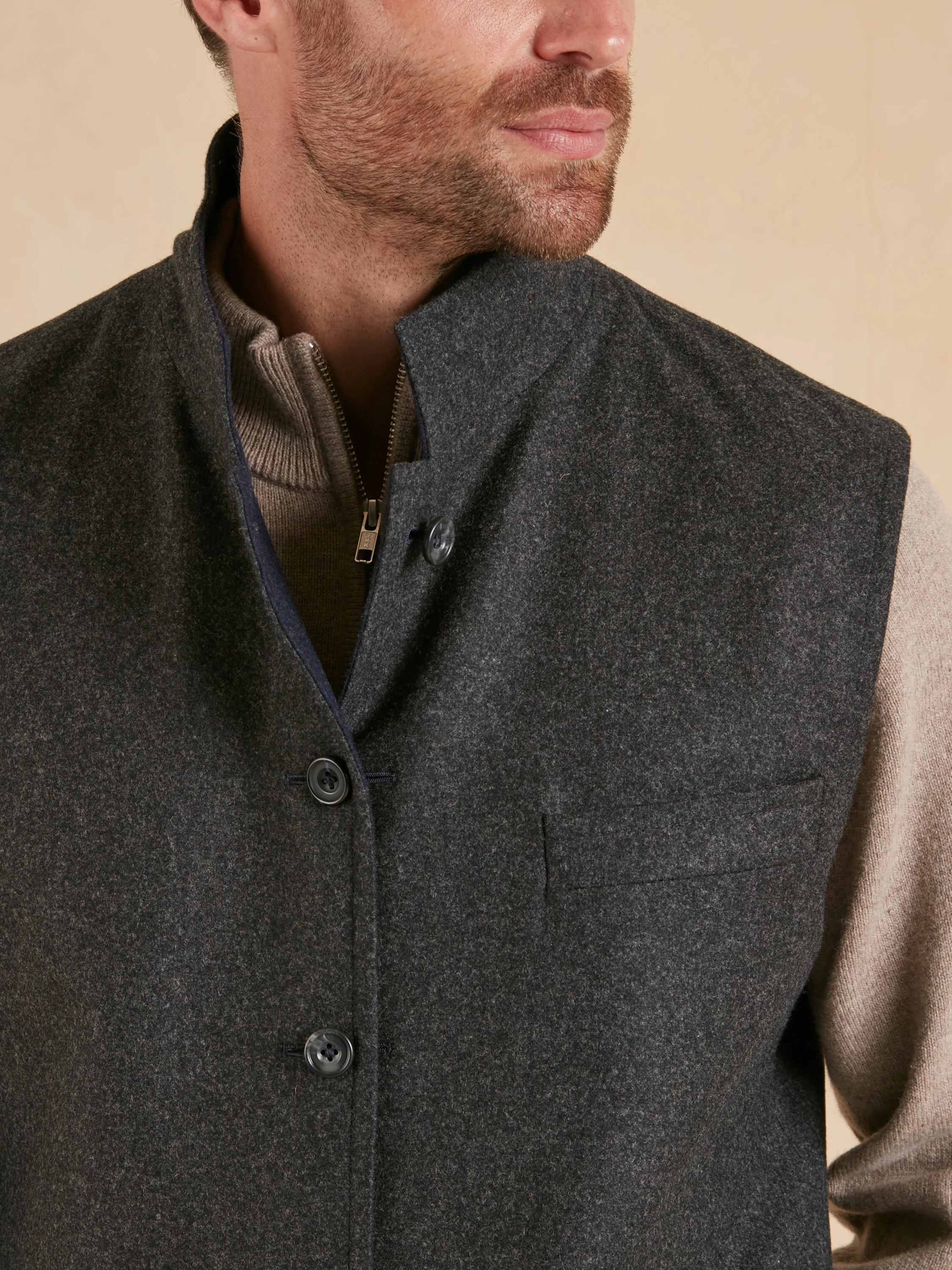 Reversible Gilet - Navy & Grey Loden - Image 3