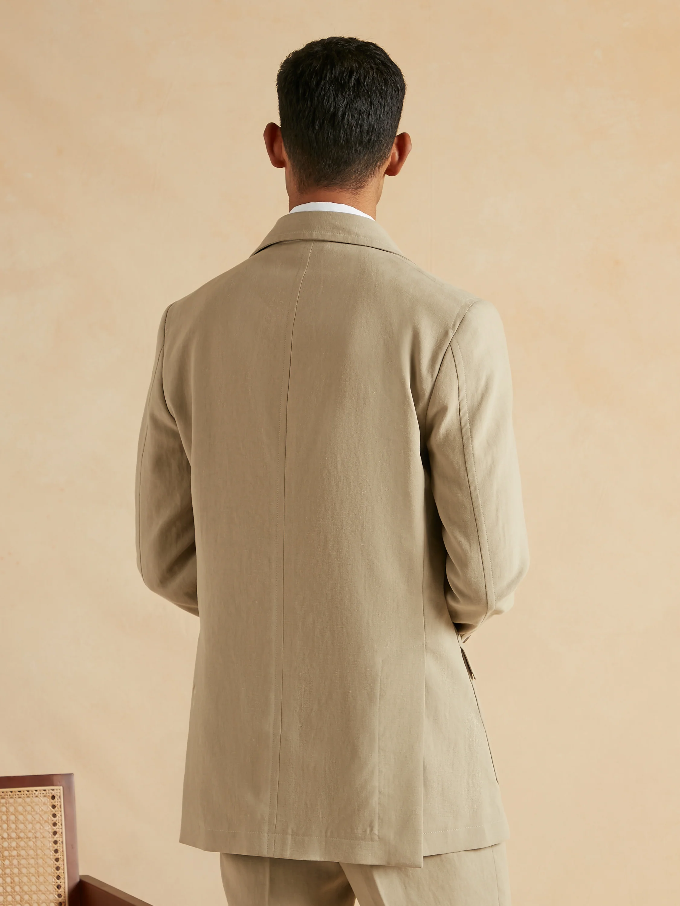 Safari Jacket Italian Linen - Stone - Image 4