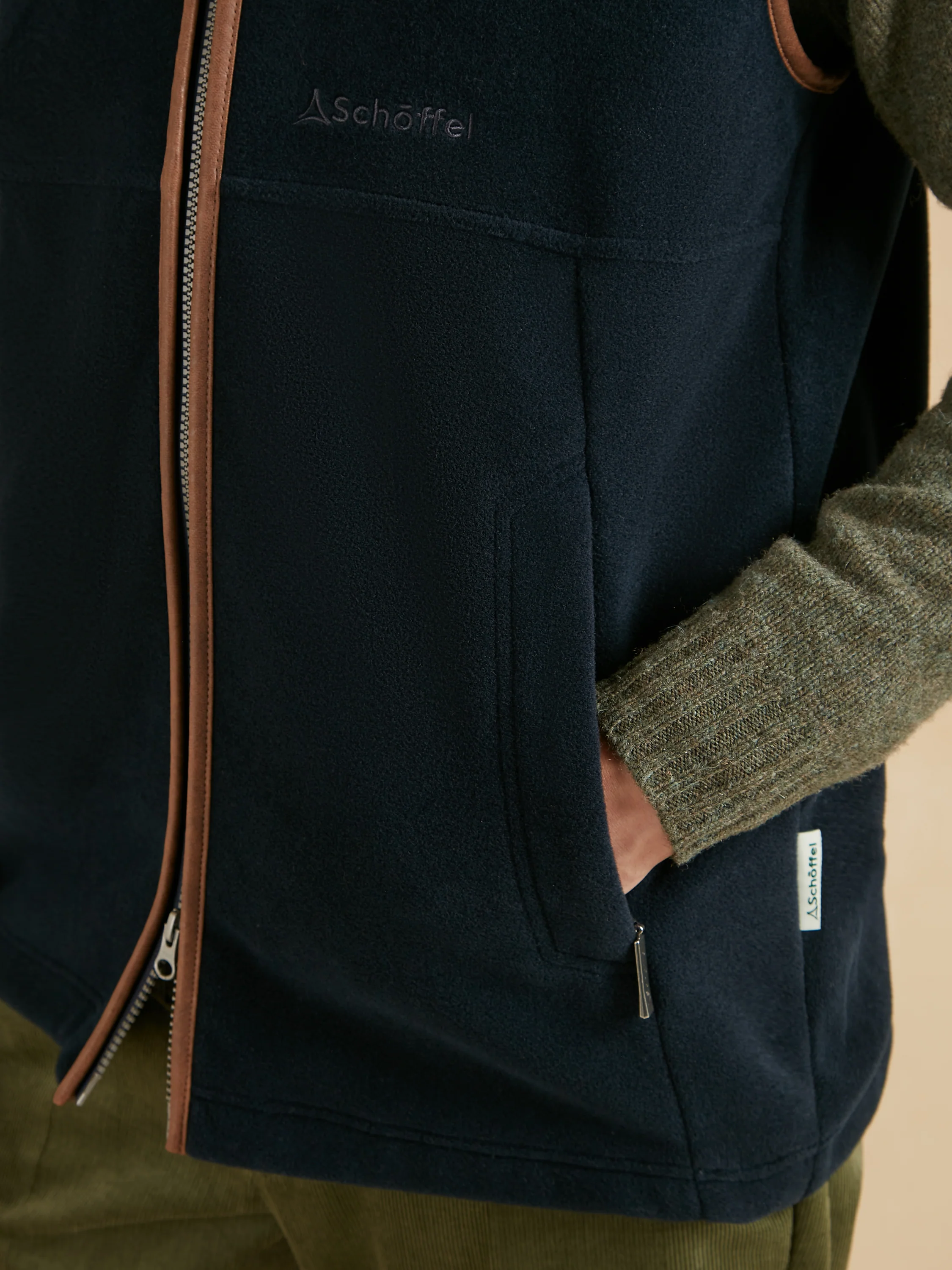 Schoffel Oakham Fleece Gilet - Navy - Image 3