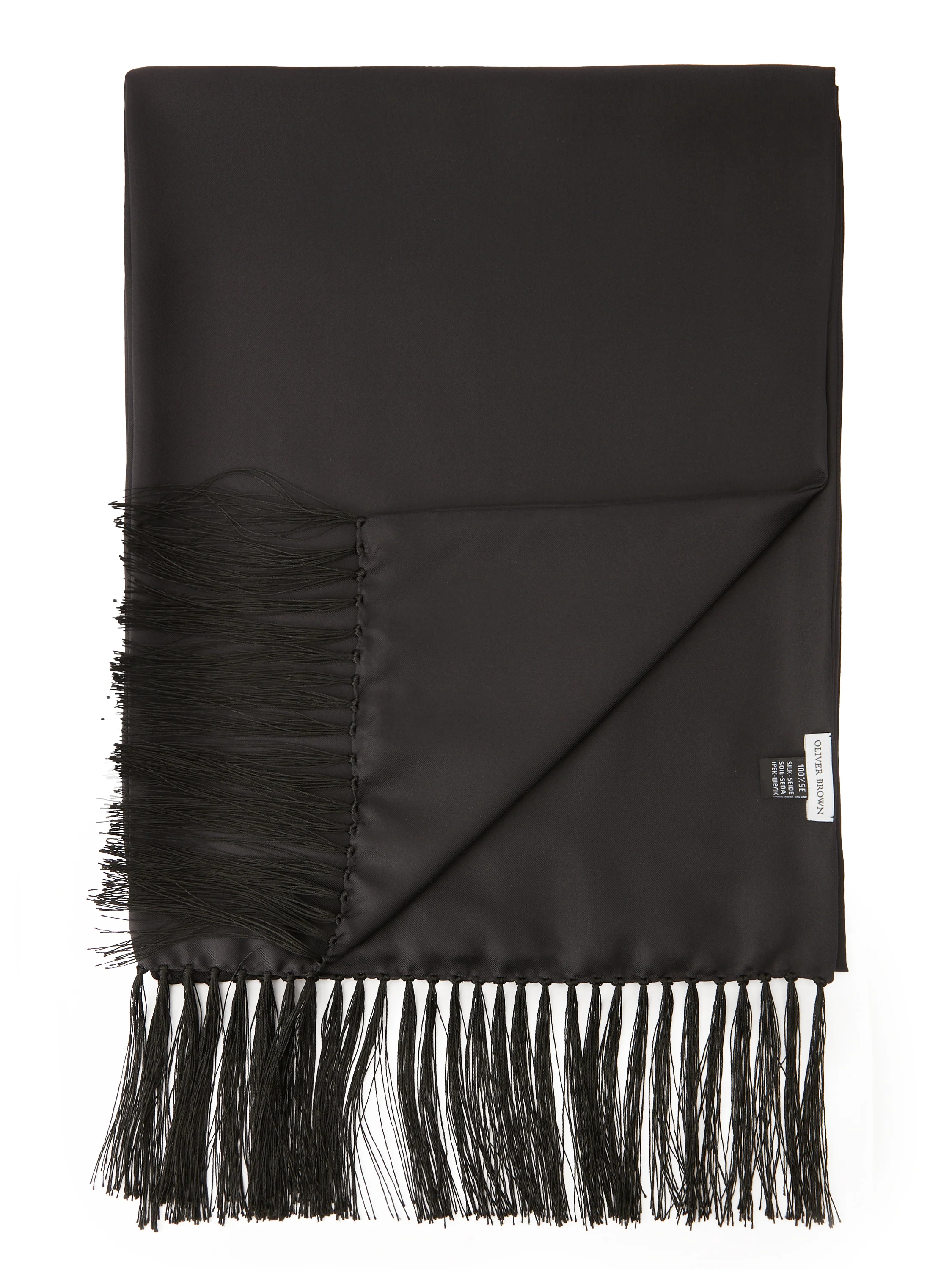 Silk Evening Scarf - Black - Image 2