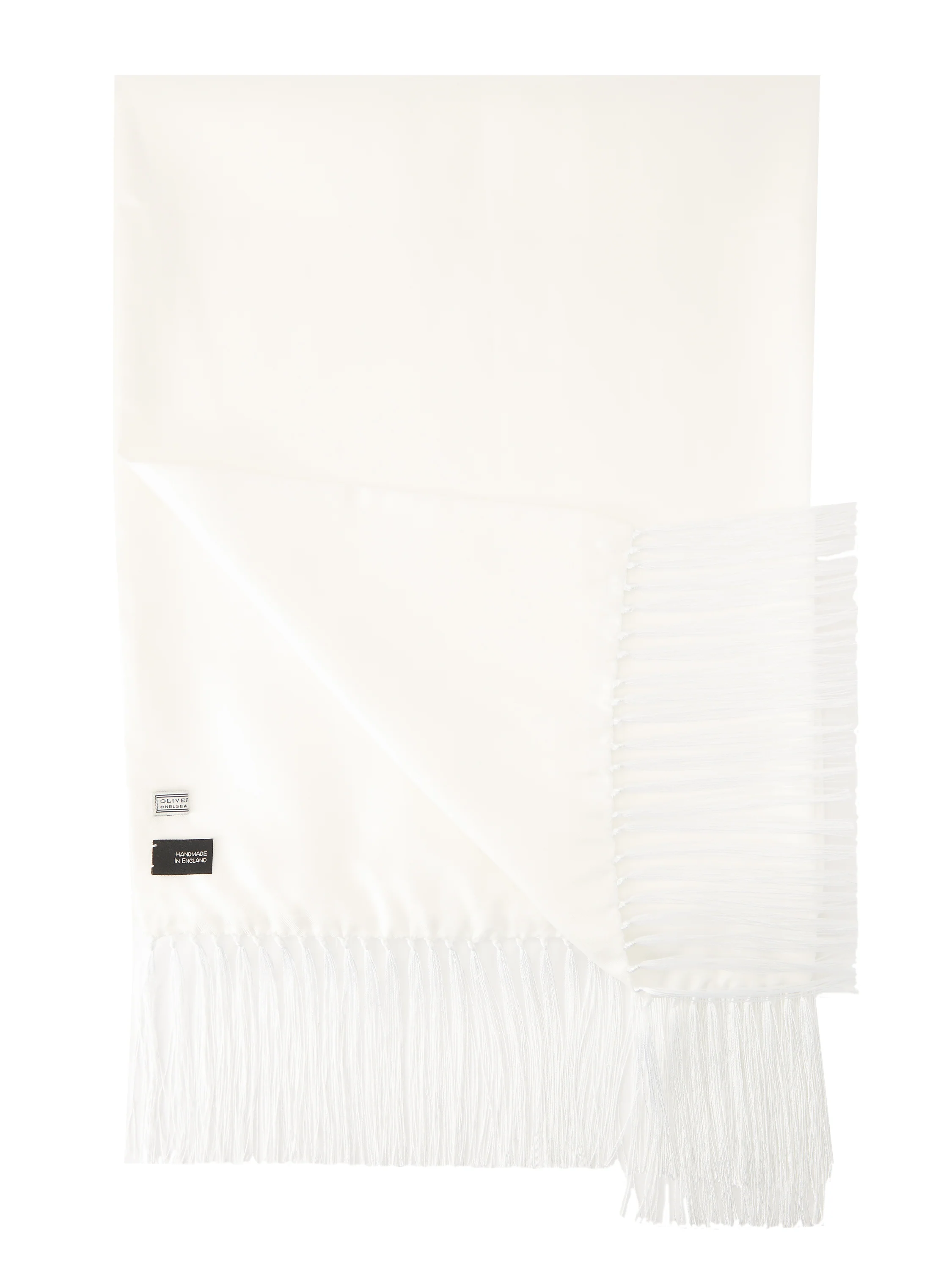 Silk Evening Scarf - White - Image 2