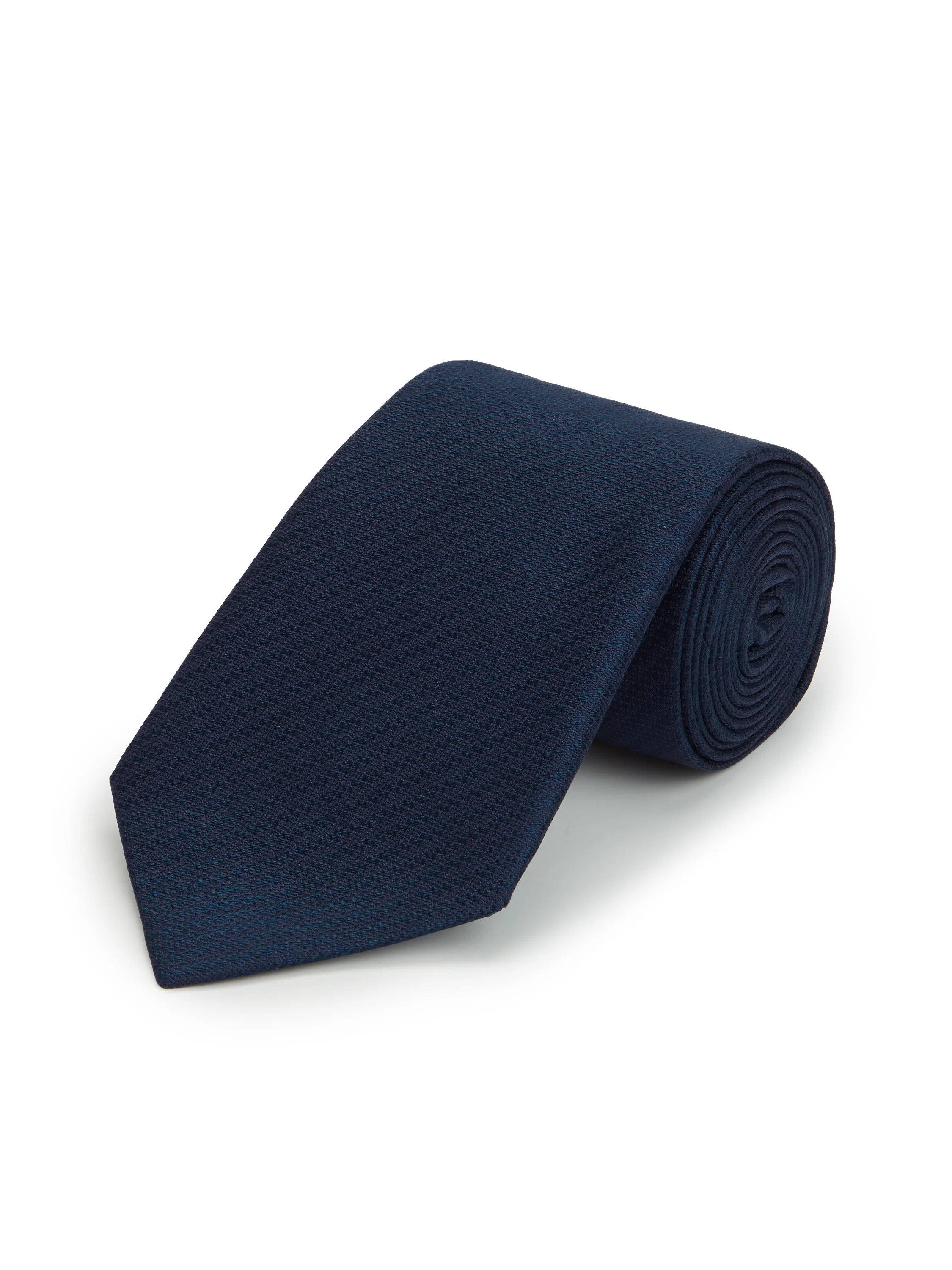 Silk Herringbone Tie - Navy