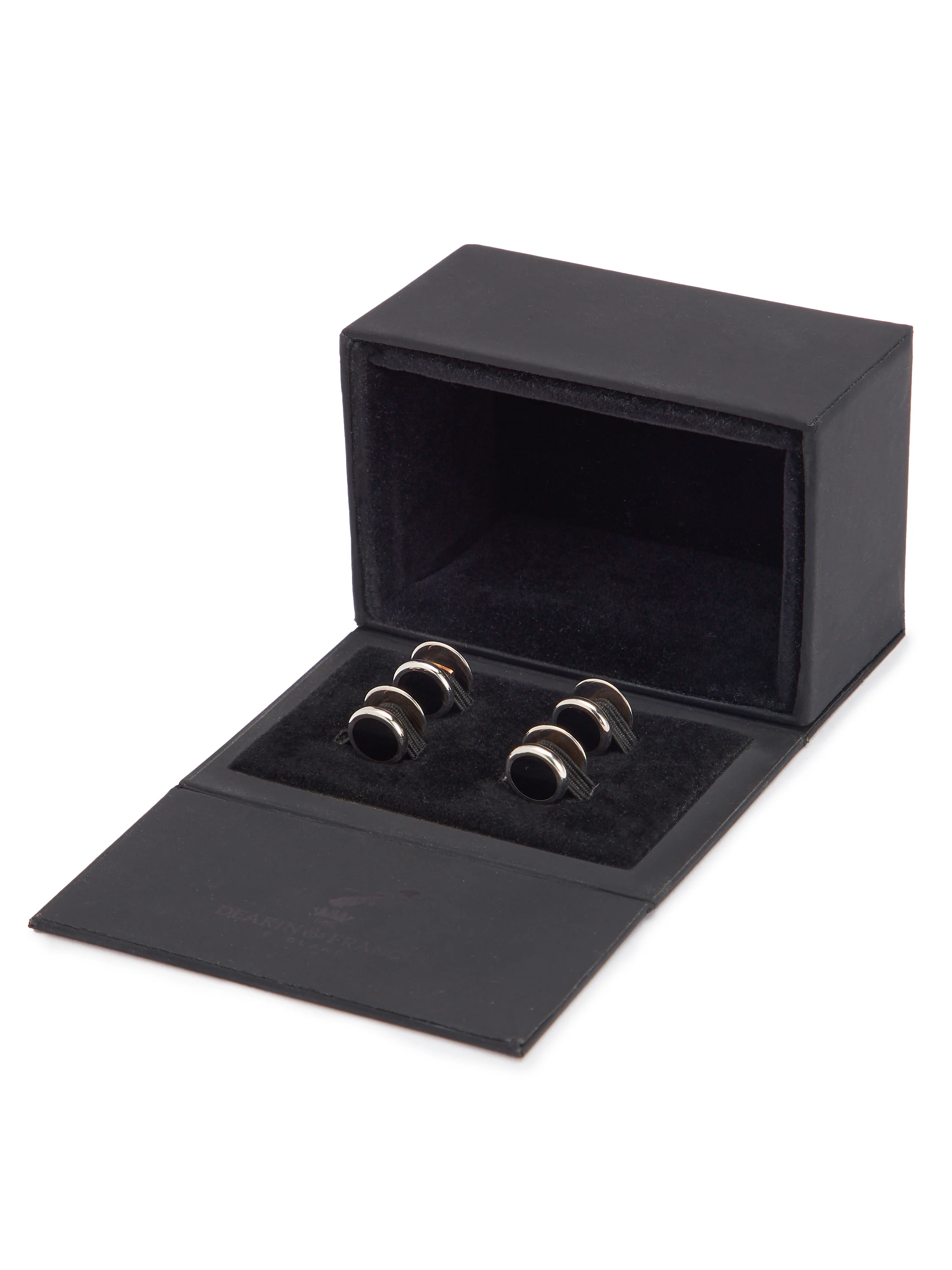 Silver Dress Studs - Circular Onyx - Image 3