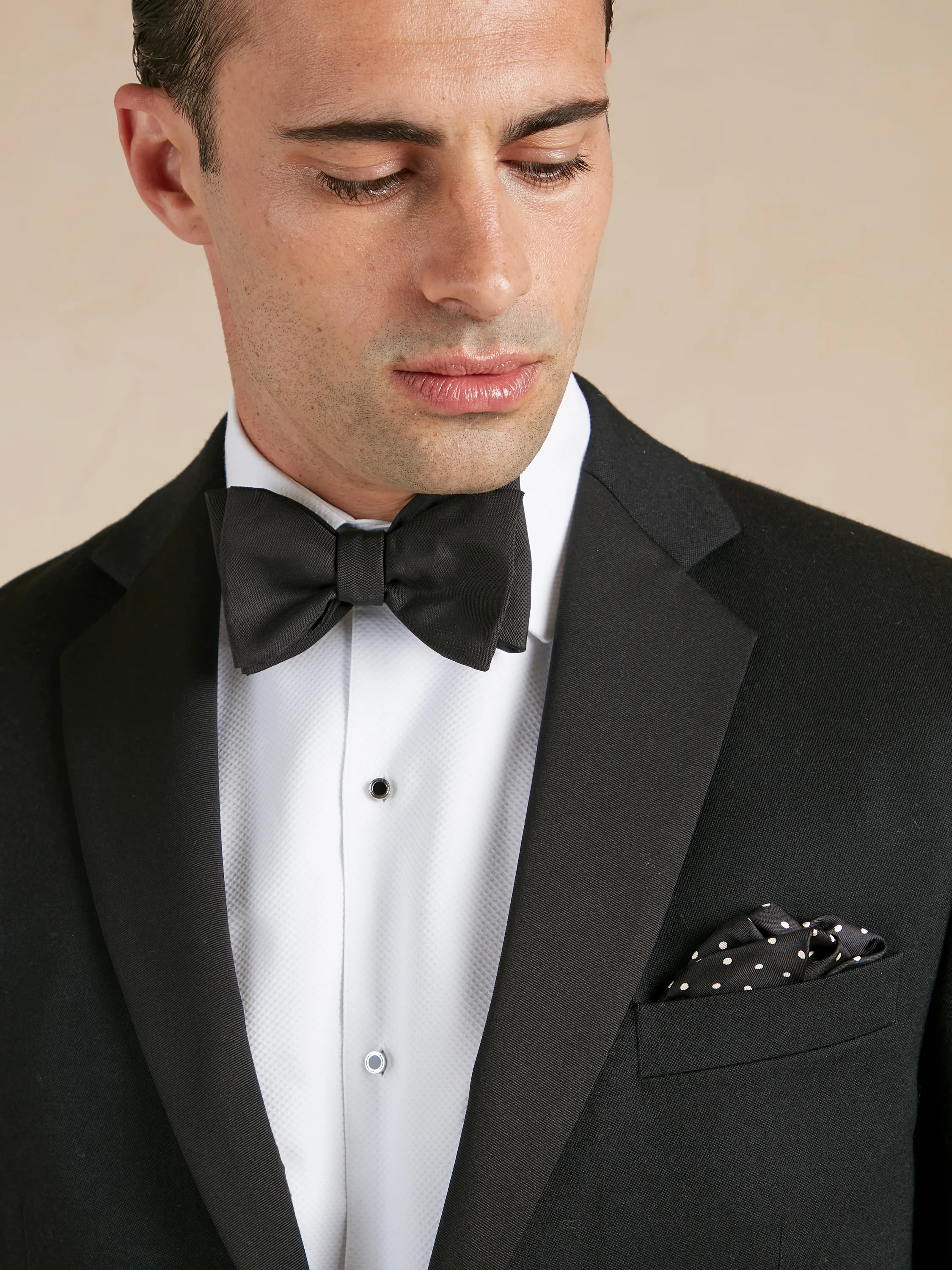 Dinner Jacket Hire - Single Breasted Black Barathea Wool - Image 4