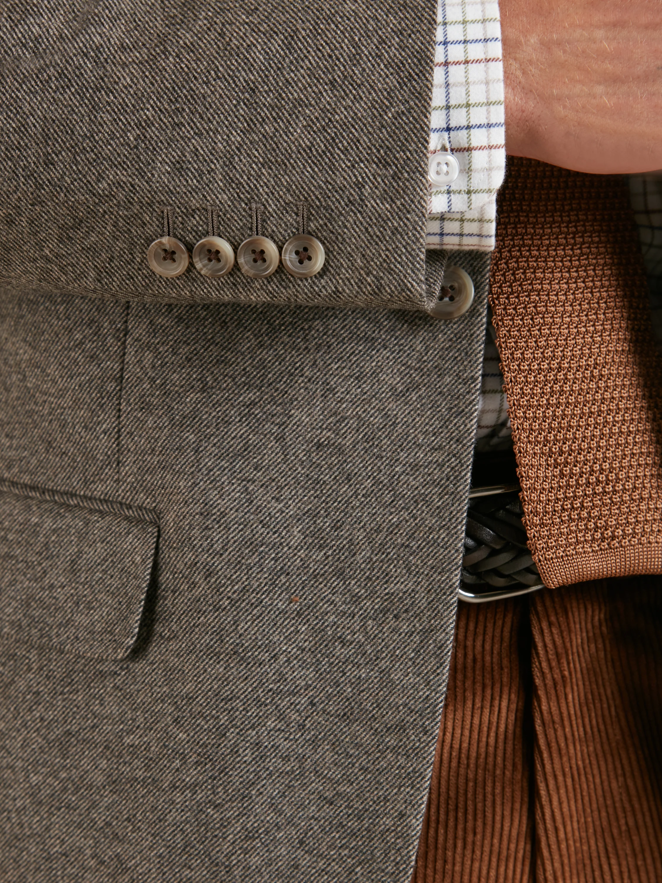 Single Breasted Escorial Wool Jacket - Brown - Image 4